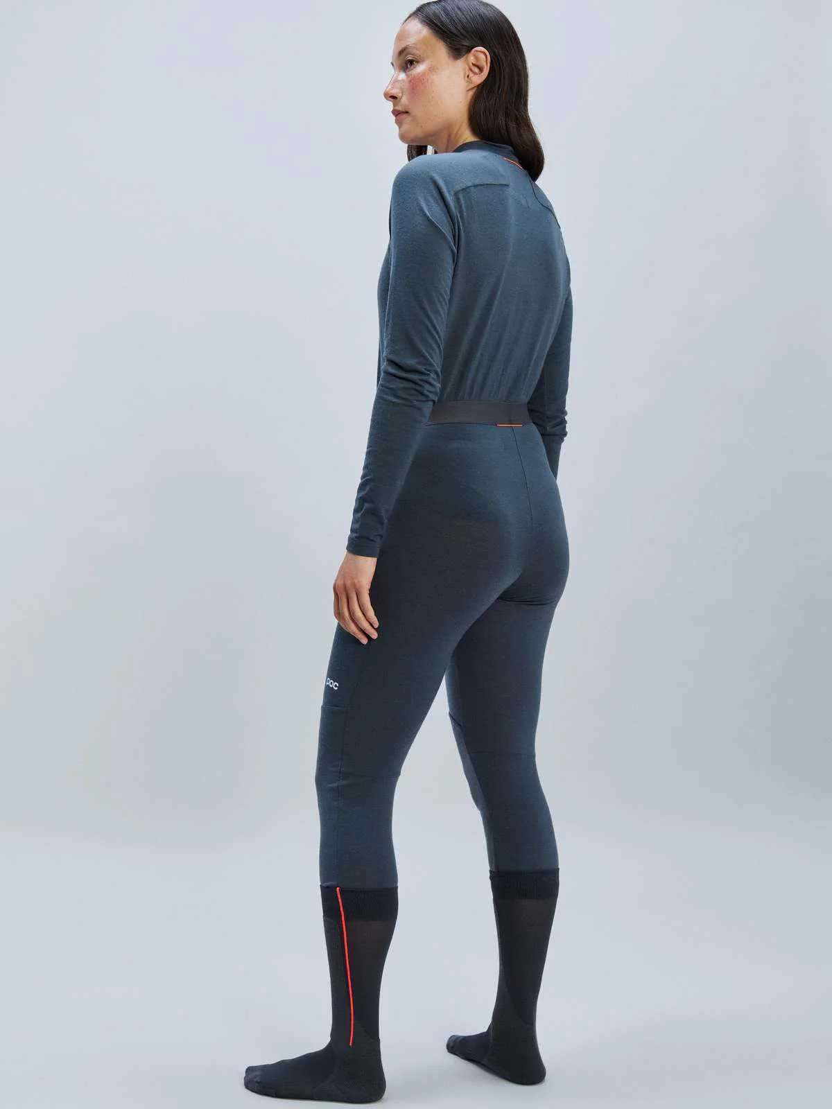 Legginsy damskie termowaktywne POC W's Layer Merino 3/4 Tights - Sylvanite Grey - Image 3