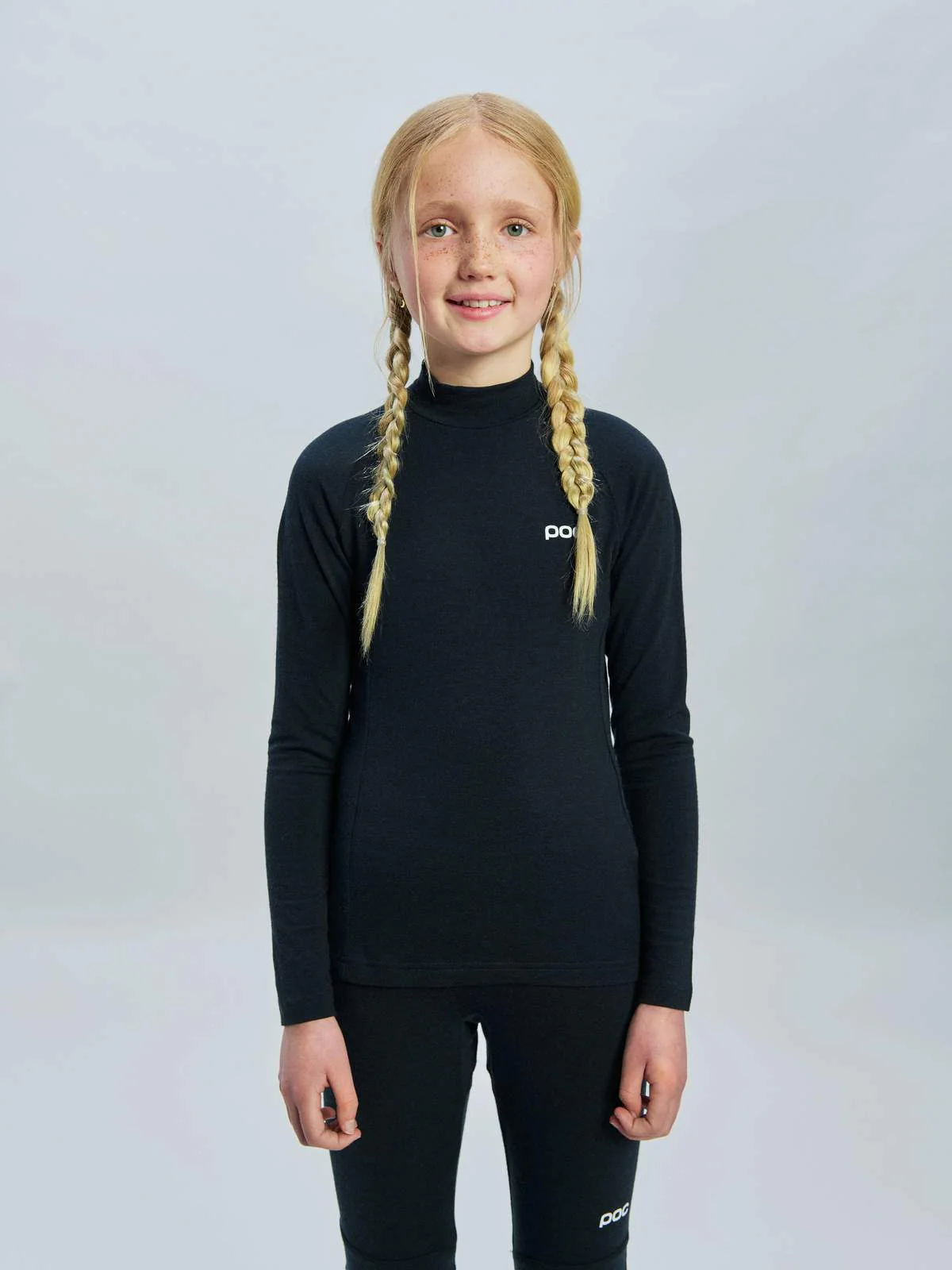 Koszulka dla dzieci termoaktywna POC Y's Layer Merino Mock Neck Jersey - Uran. Black - Image 2