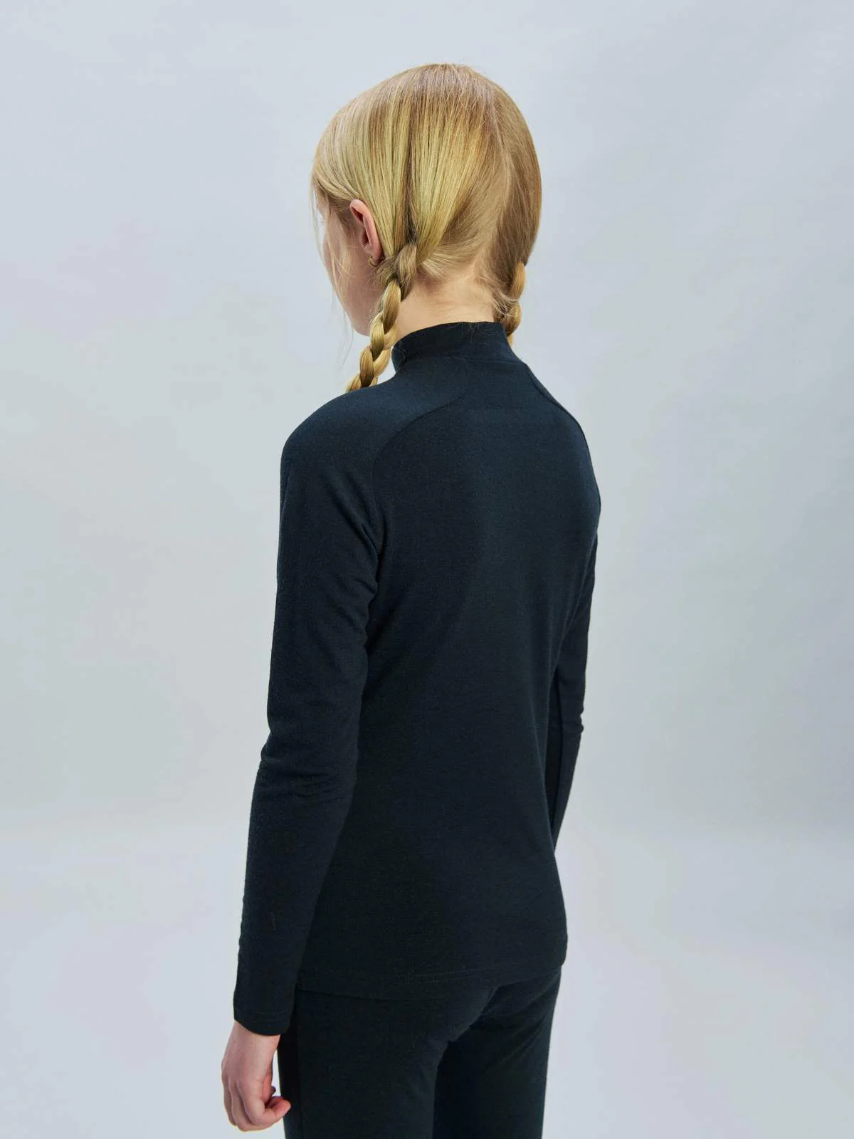 Koszulka dla dzieci termoaktywna POC Y's Layer Merino Mock Neck Jersey - Uran. Black - Image 3
