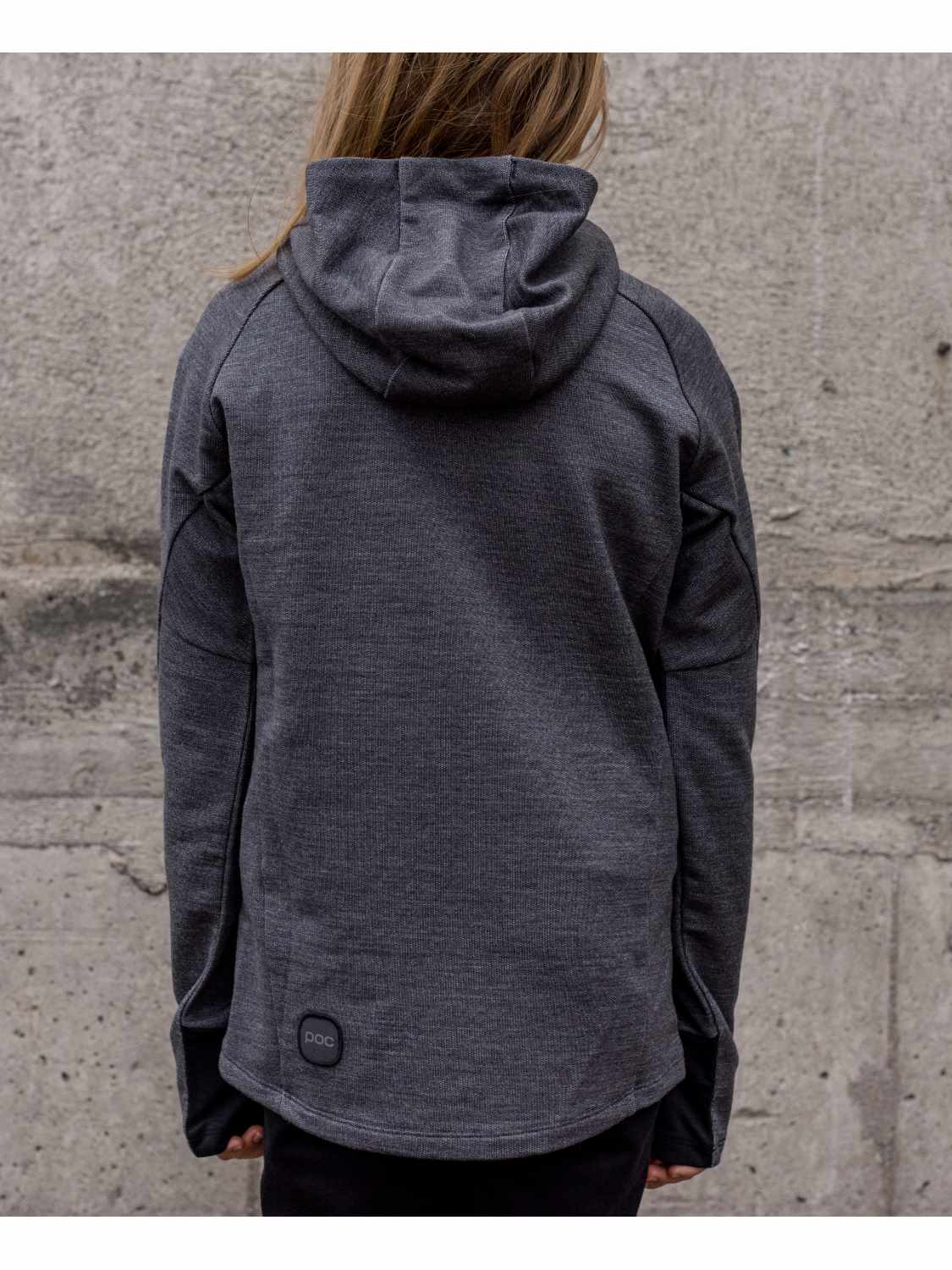 Bluza POC MERINO ZIP HOOD JR - Sylv. Grey Melange - Image 4