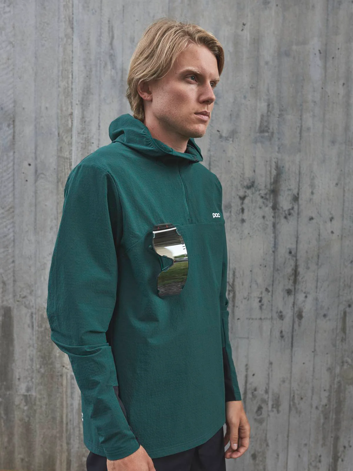 Bluza rowerowa POC M's MANTLE THERMAL HOODIE - Moldanite Green - Image 2