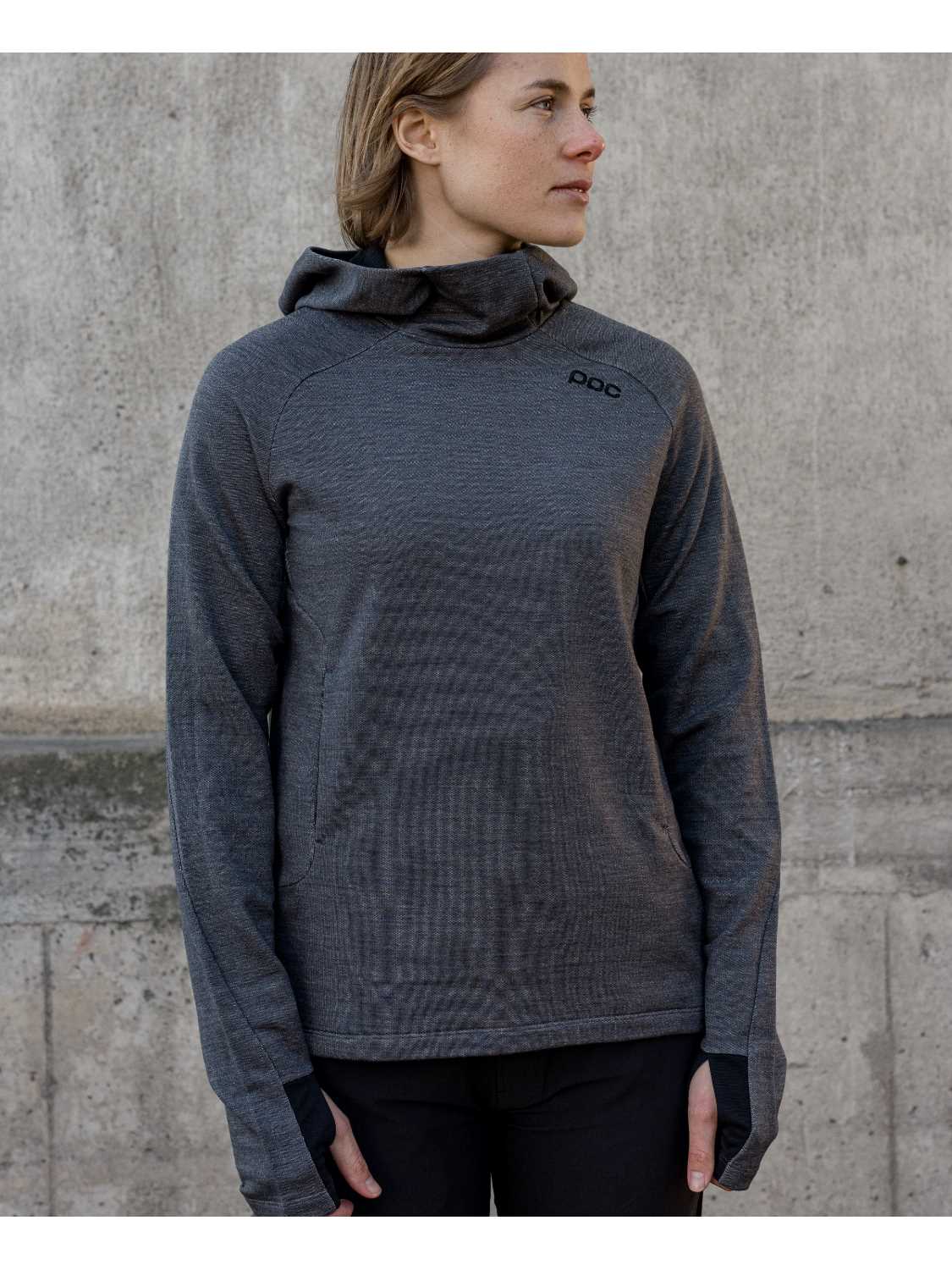 Bluza POC W'S MERINO HOOD - Sylv. Grey Melange - Image 2