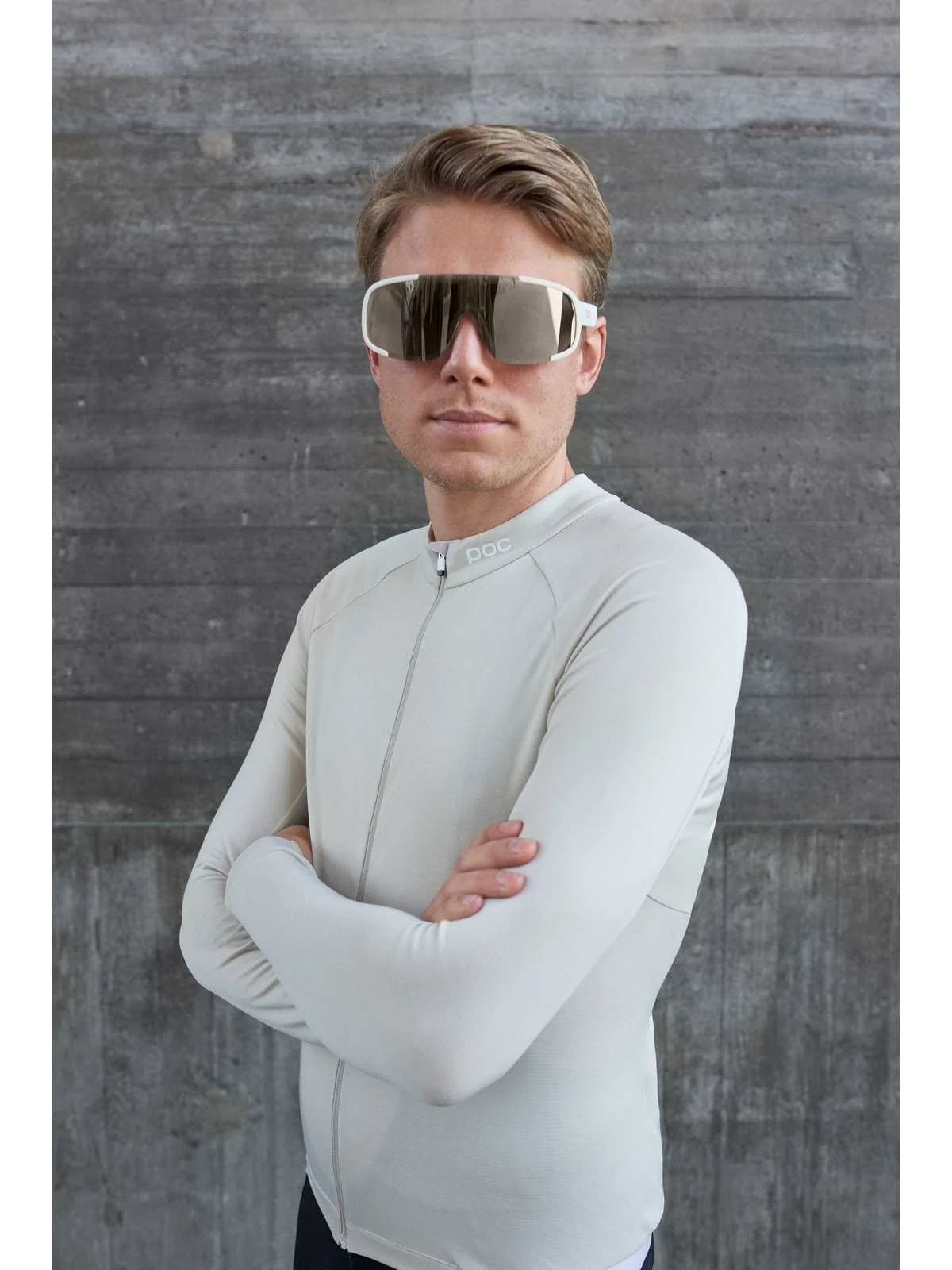 Bluza rowerowa POC M's Thermal Lite LS Jersey - Light Sandstone Beige - Image 5