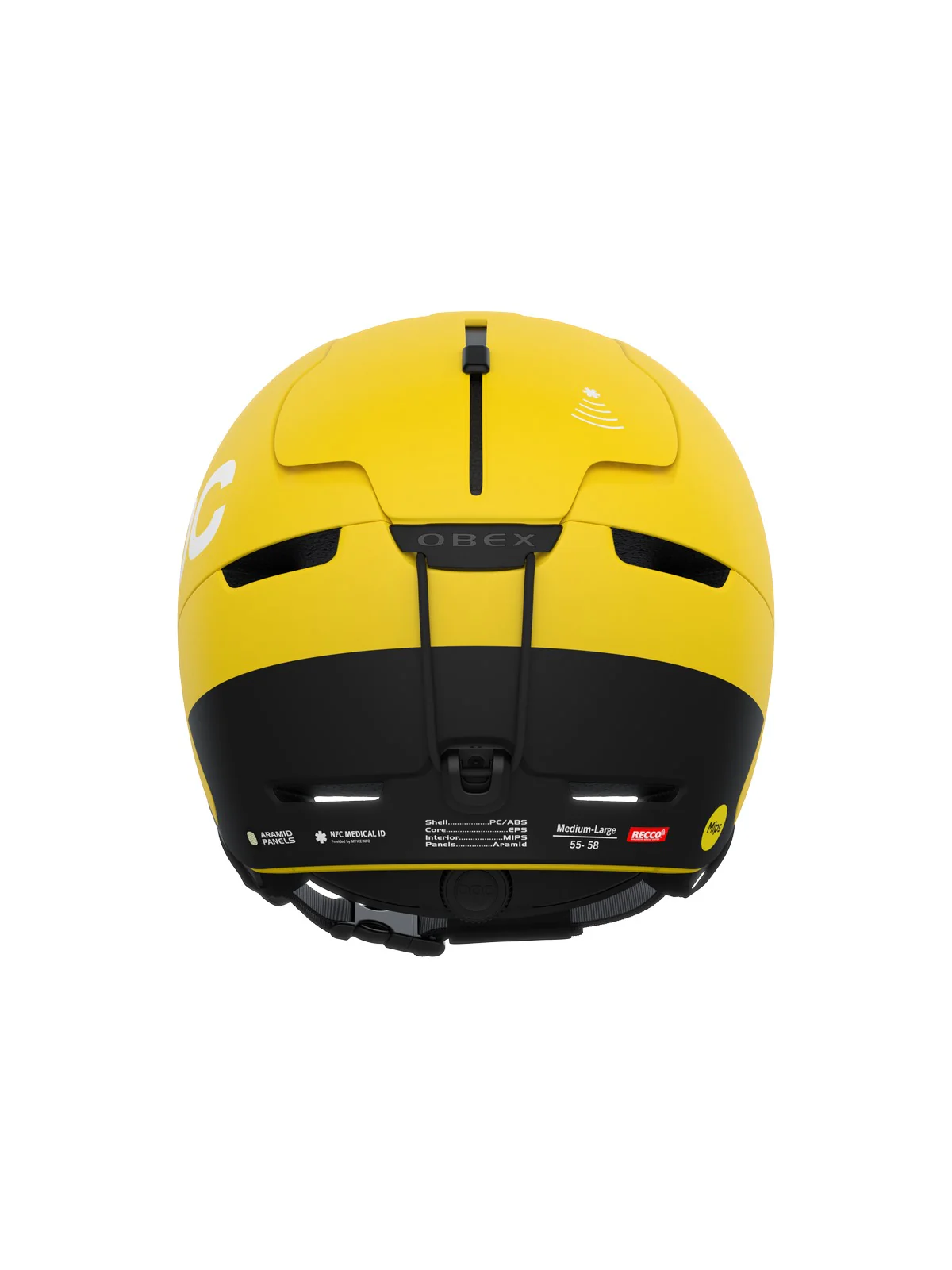 Kask narciarski POC Obex BC MIPS - Ave. Yellow Matt - Image 4