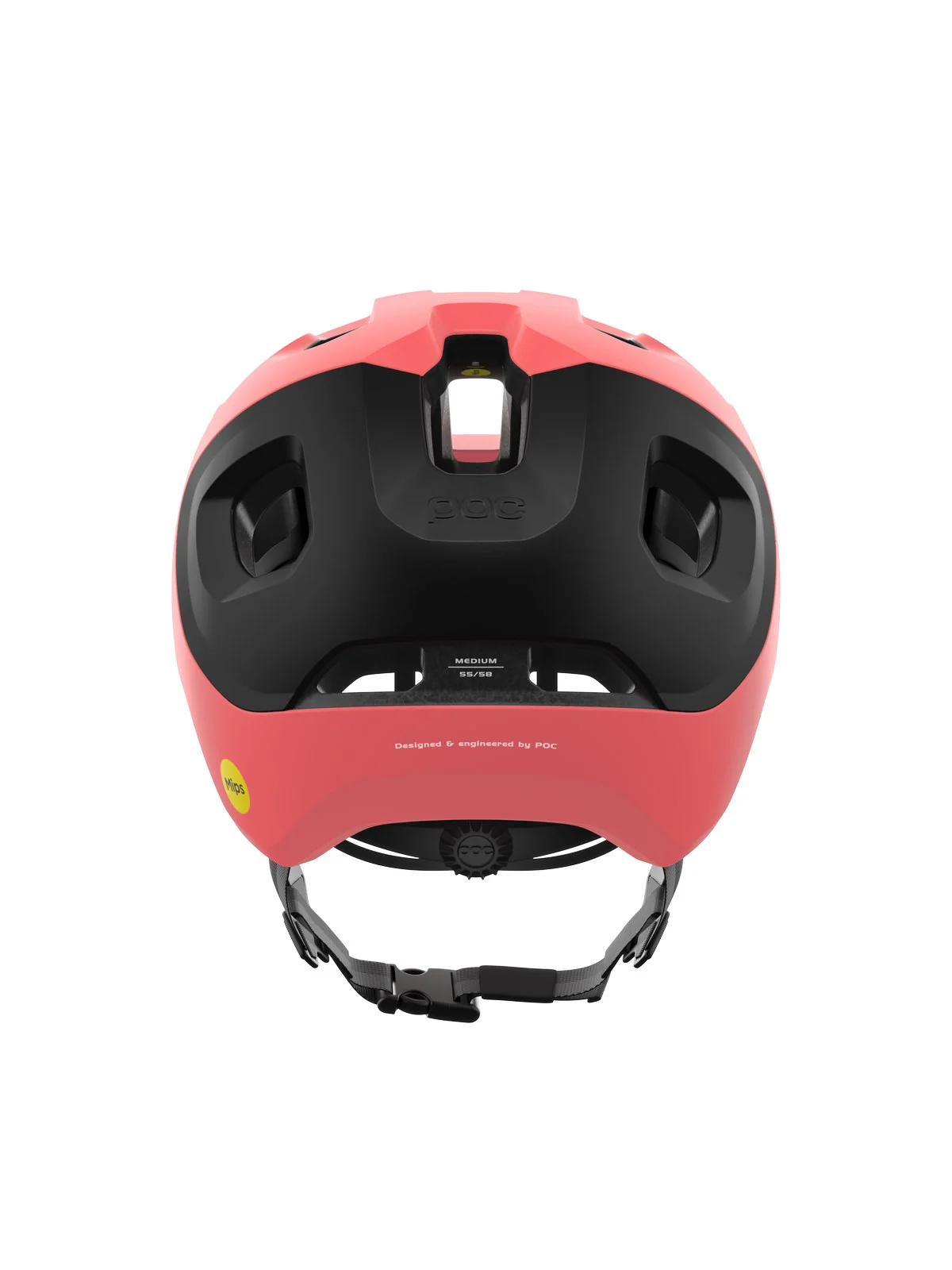 Kask rowerowy POC Axion Race MIPS - Ammolite Coral/Uran. Black Matt - Image 3