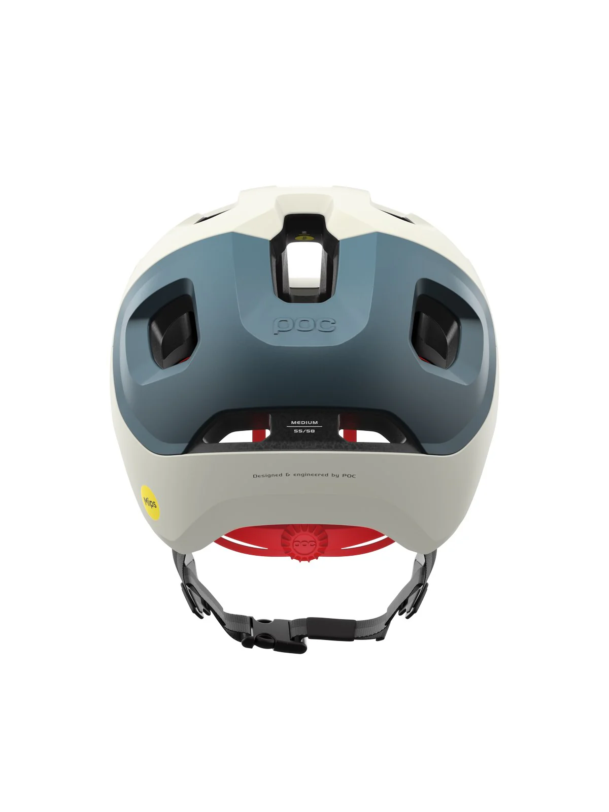 Kask rowerowy POC AXION RACE MIPS - Off-White/ Blue Matt - Image 3
