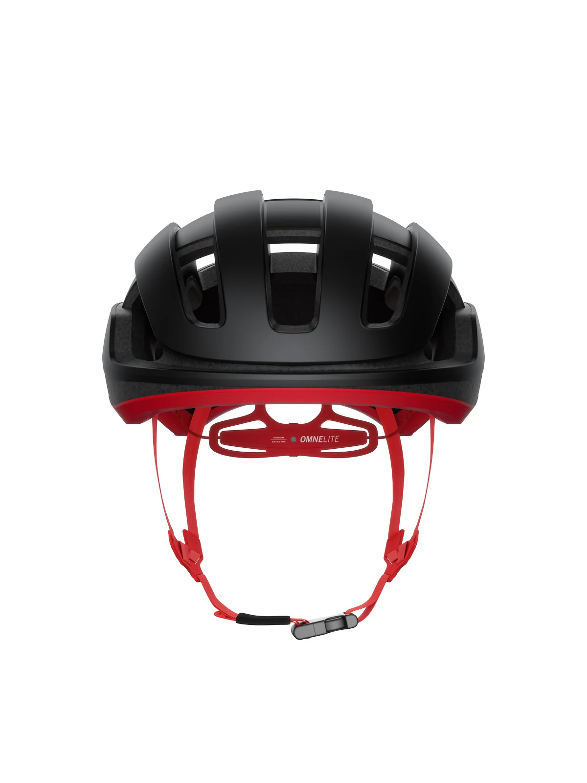 KASK rowerowy POC Omne Lite Wide Fit - Ur. Black/Pris. Red Matt - Image 2