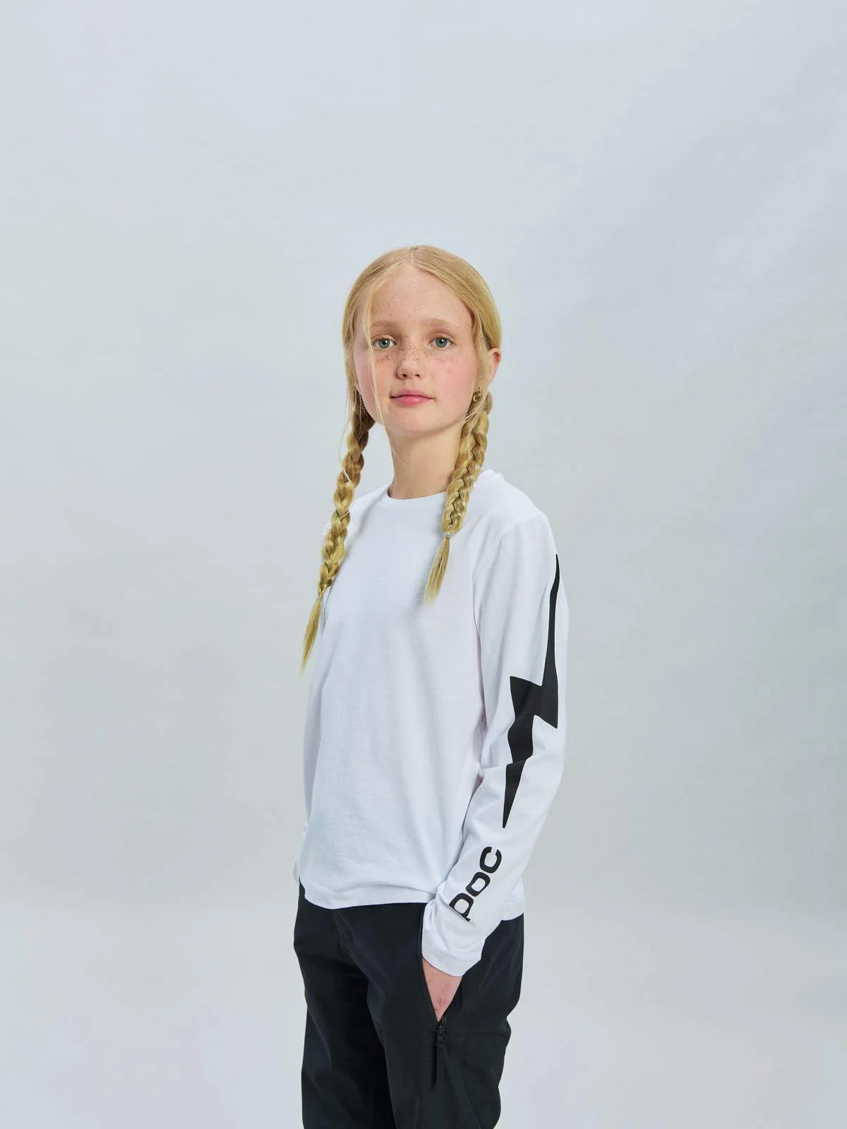 Koszulka longsleeve POC L/S Tee Jr - Blixten White - Image 3