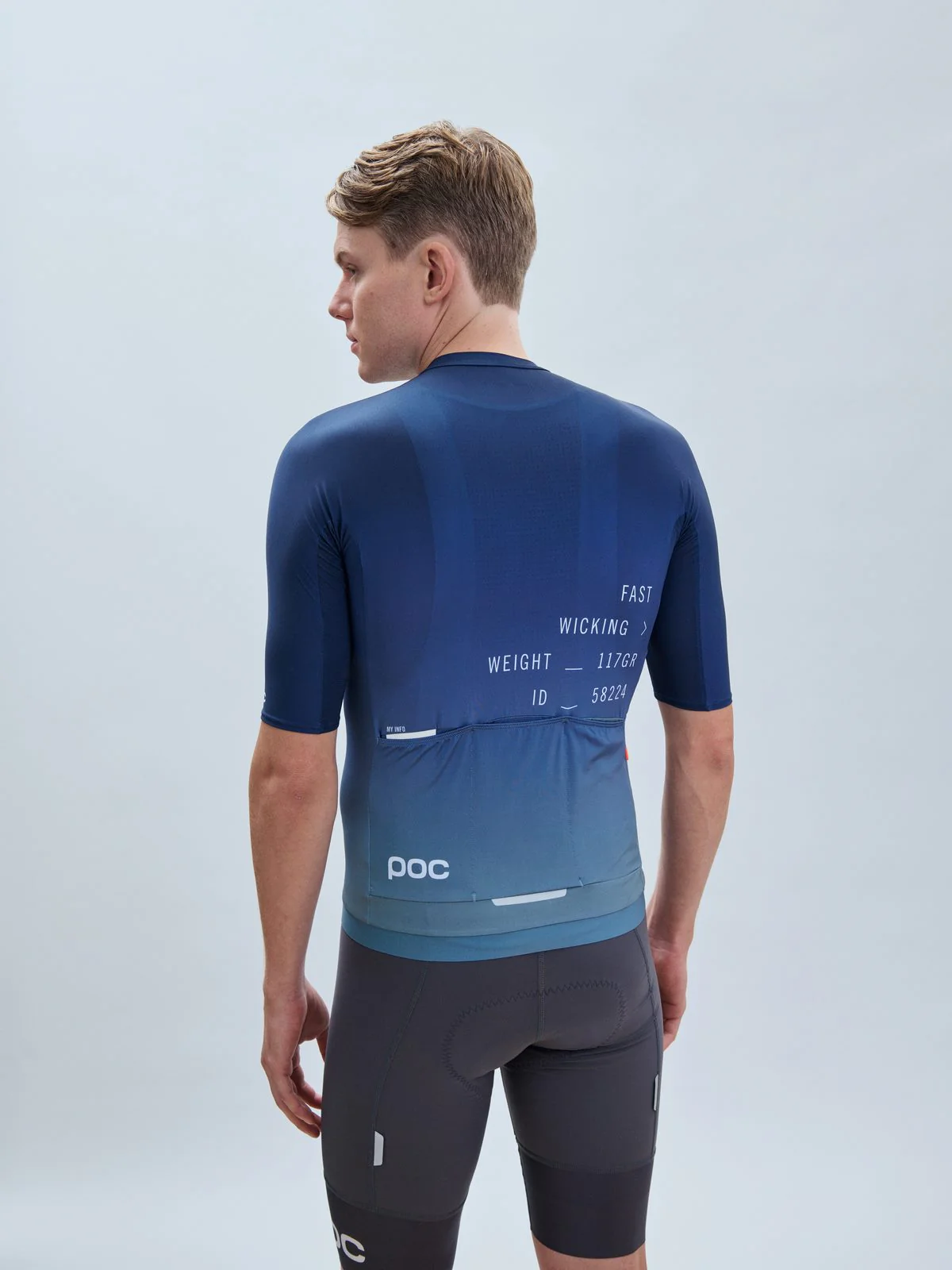 Koszulka rowerowa POC M's Pristine Print Jersey - Gradient Turmaline Navy - Image 3