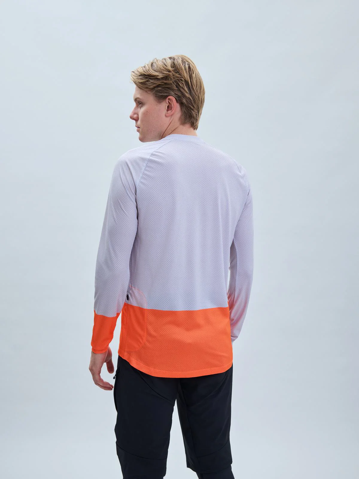 Koszulka rowerowa POC MTB Pure LS Jersey - Granite Grey/Zink Orange - Image 3