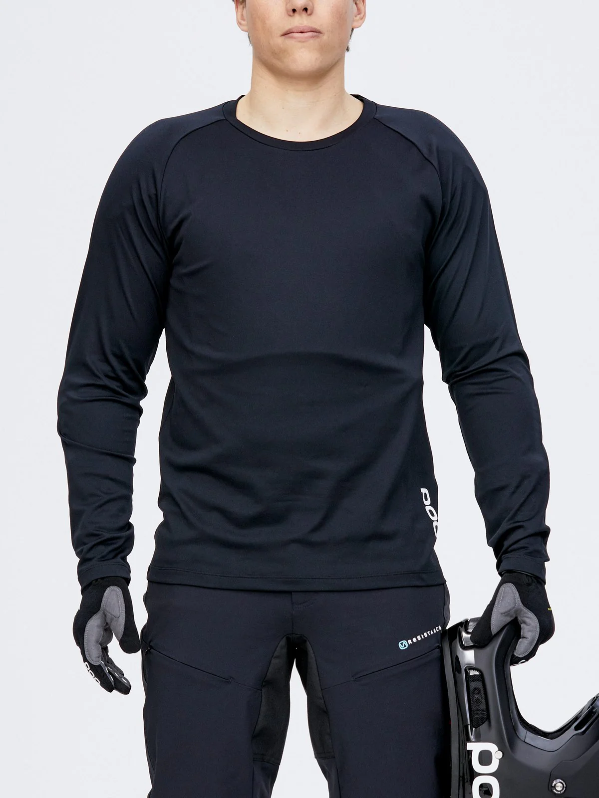 Koszulka rowerowa POC ESSENTIAL DH LS - Carbon Black - Image 2