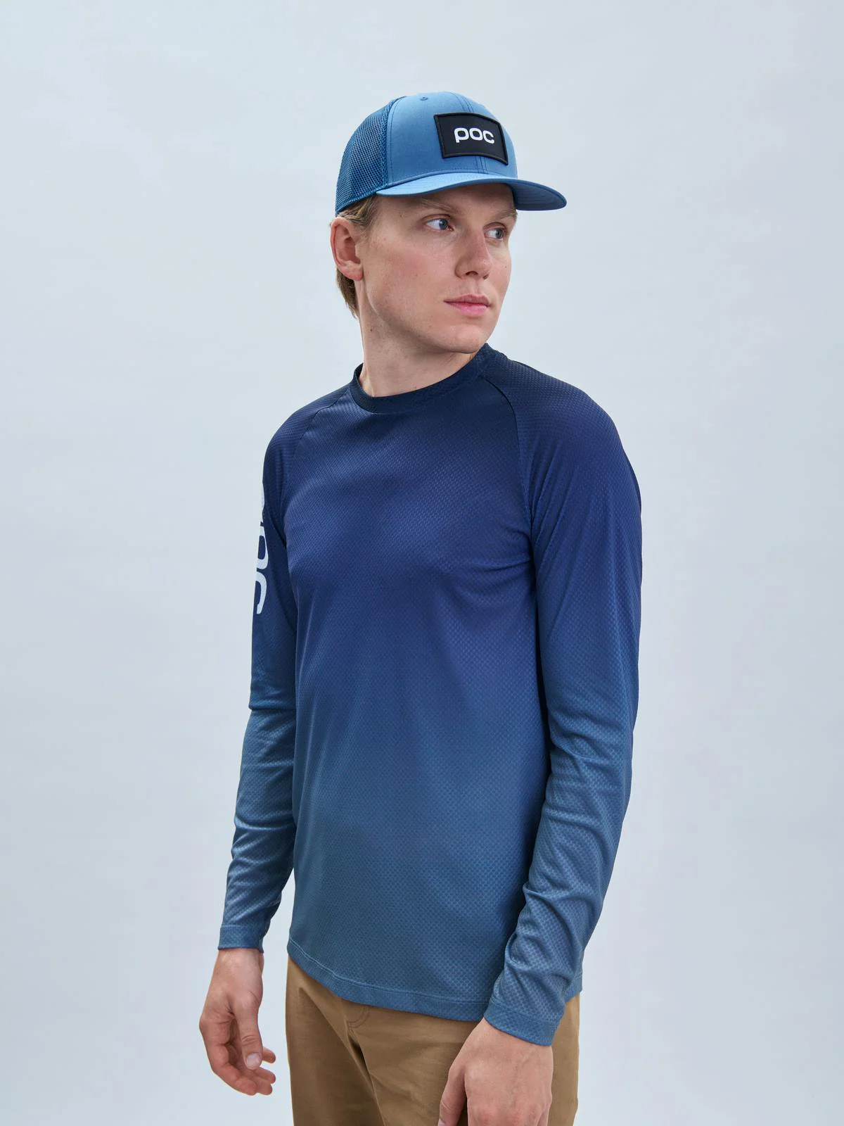 Koszulka rowerowa POC M's Essential MTB Lite LS Jersey - Gradient Turmaline Navy - Image 2