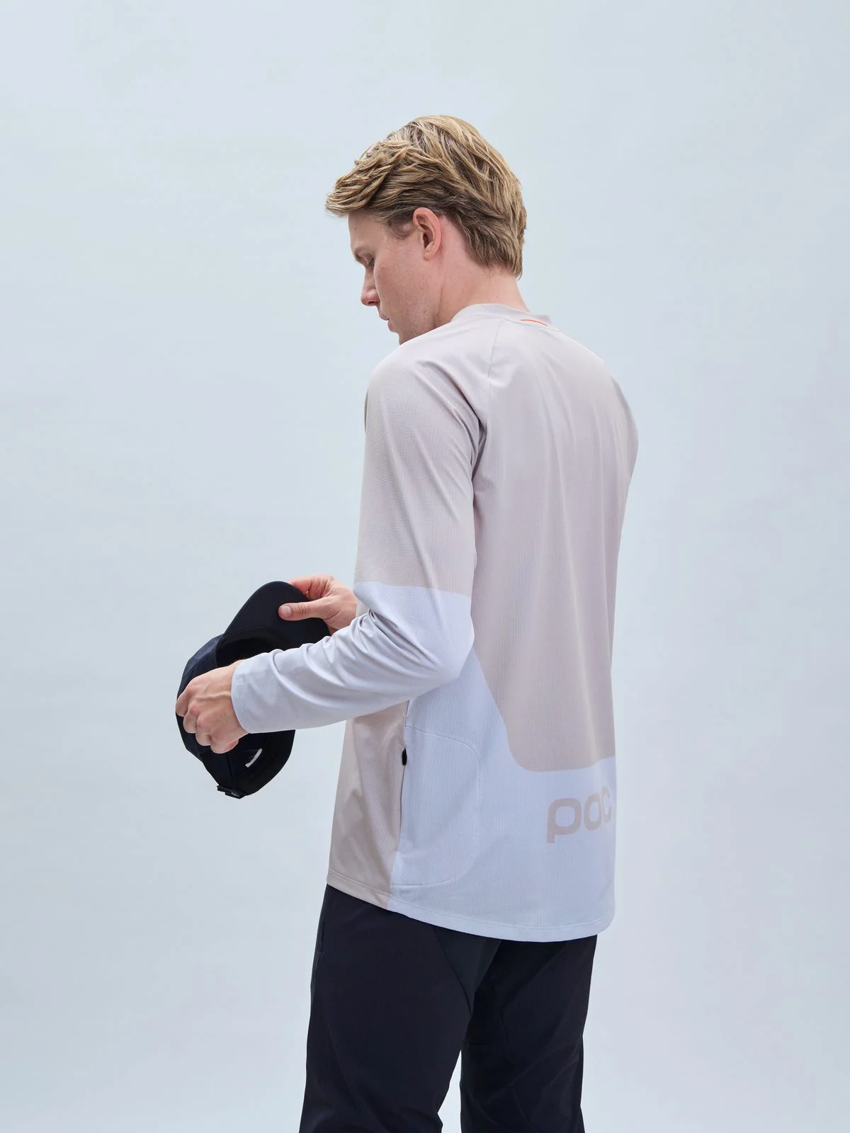 Koszulka rowerowa POC M's Essential MTB LS Jersey - Light Sandstone Beige - Image 5