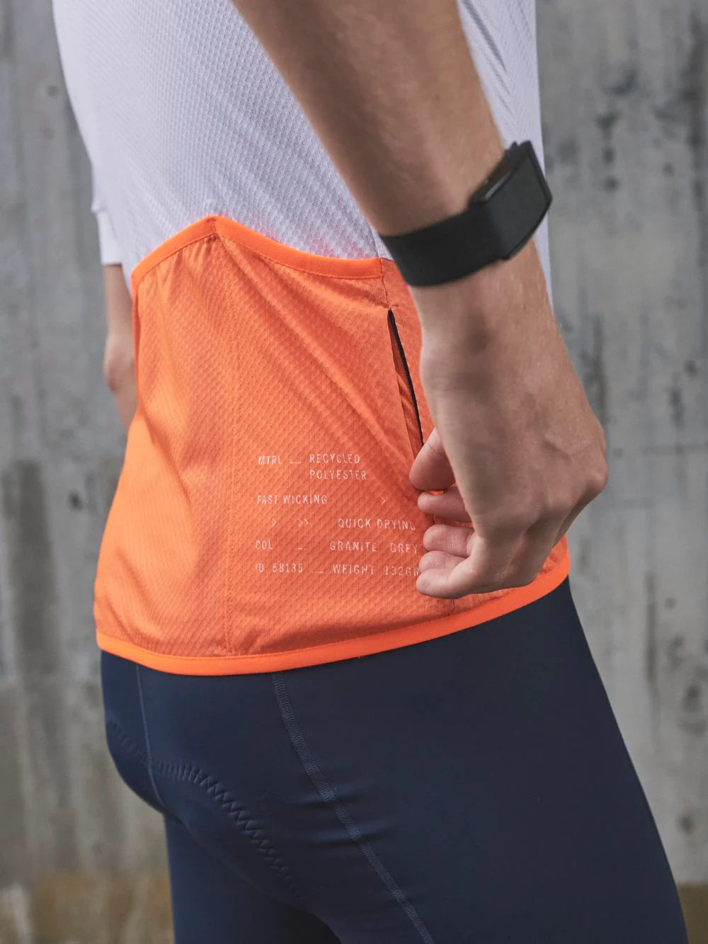 Koszulka rowerowa POC M's ESSENTIAL ROAD LOGO Jersey - Granite Grey/Zink Orange - Image 3