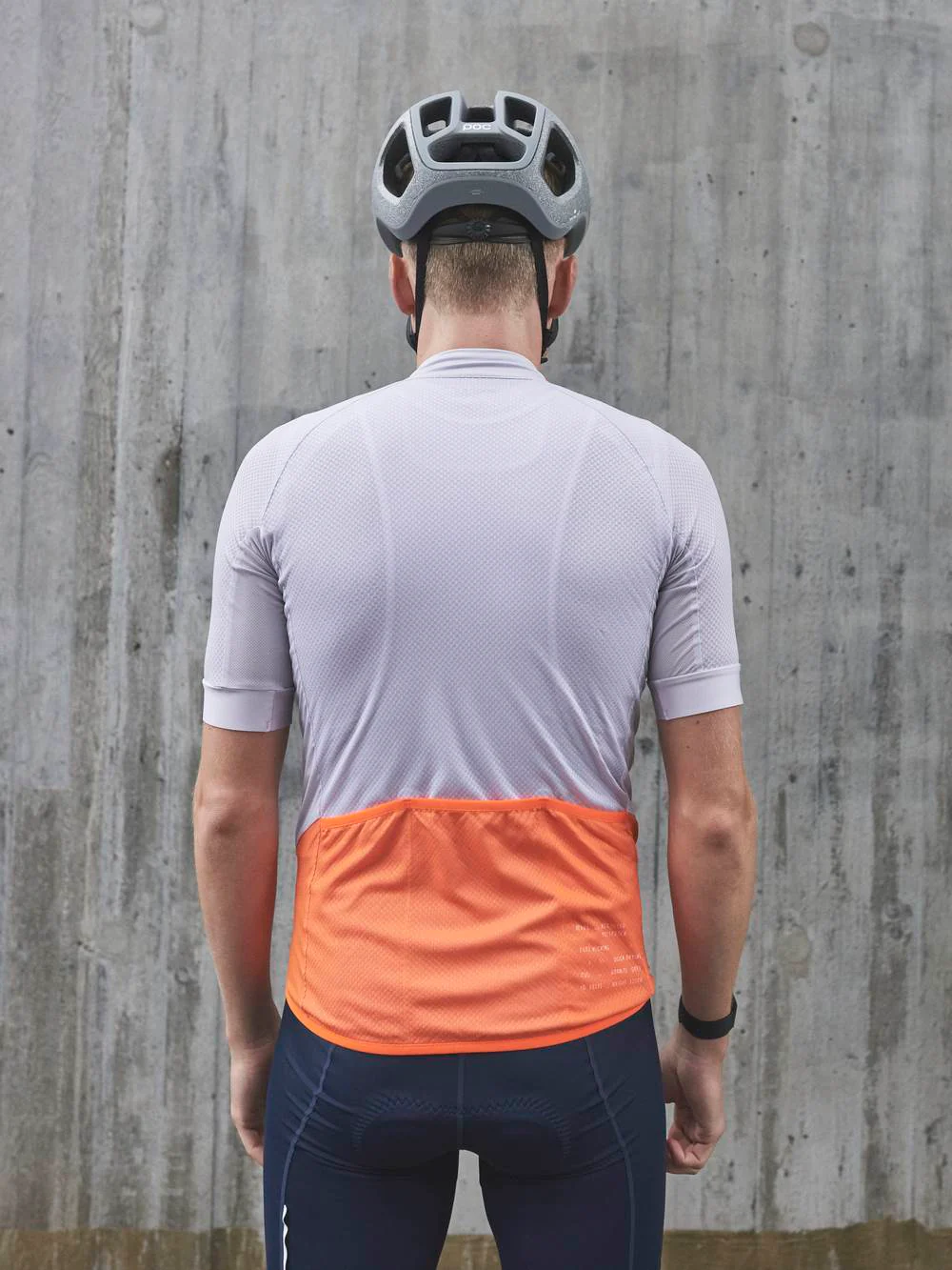 Koszulka rowerowa POC M's ESSENTIAL ROAD LOGO Jersey - Granite Grey/Zink Orange - Image 4