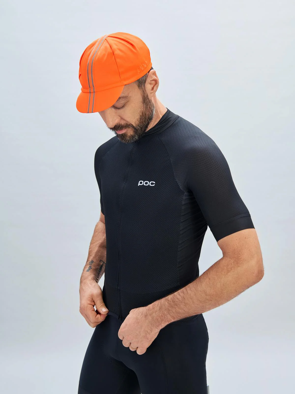 Koszulka rowerowa POC M's Essential Road Logo Jersey  - Ur. Black/ Hyd. White - Image 3