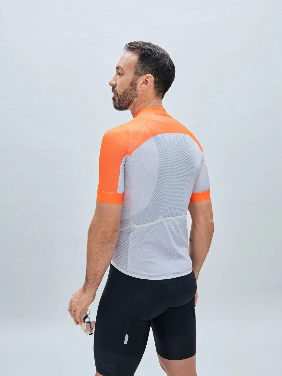 Koszulka rowerowa POC M's Essential Road Logo Jersey - Zink Orange/Gra. Grey - Image 3