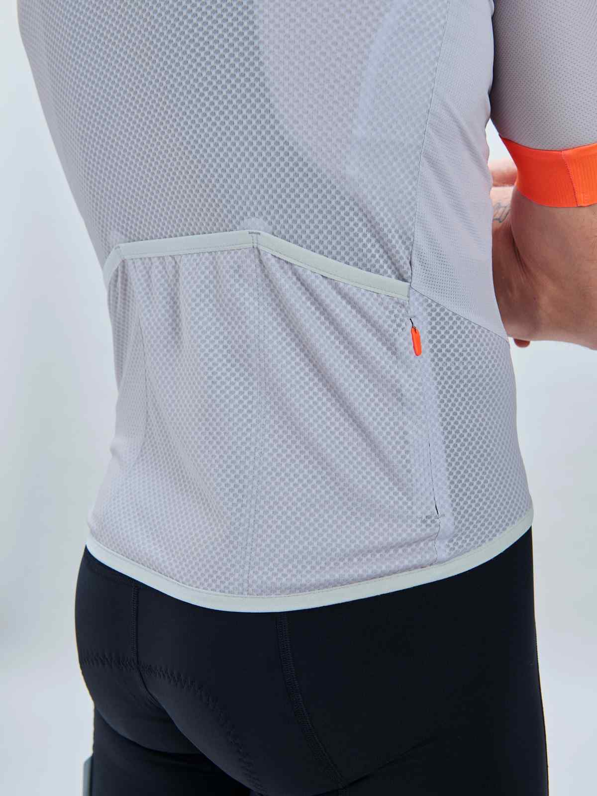 Koszulka rowerowa POC M's Essential Road Logo Jersey - Zink Orange/Gra. Grey - Image 4