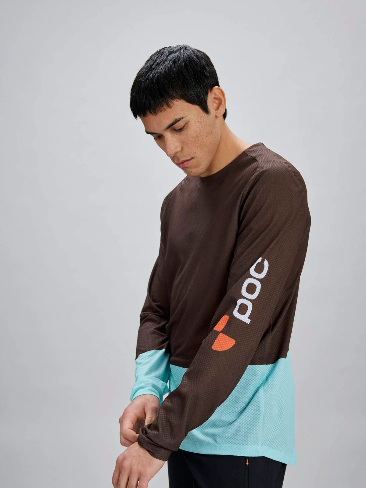 Koszulka rowerowa POC M's Motion Air L/S Jersey - Bron. Brown/Lazurite Blue - Image 3