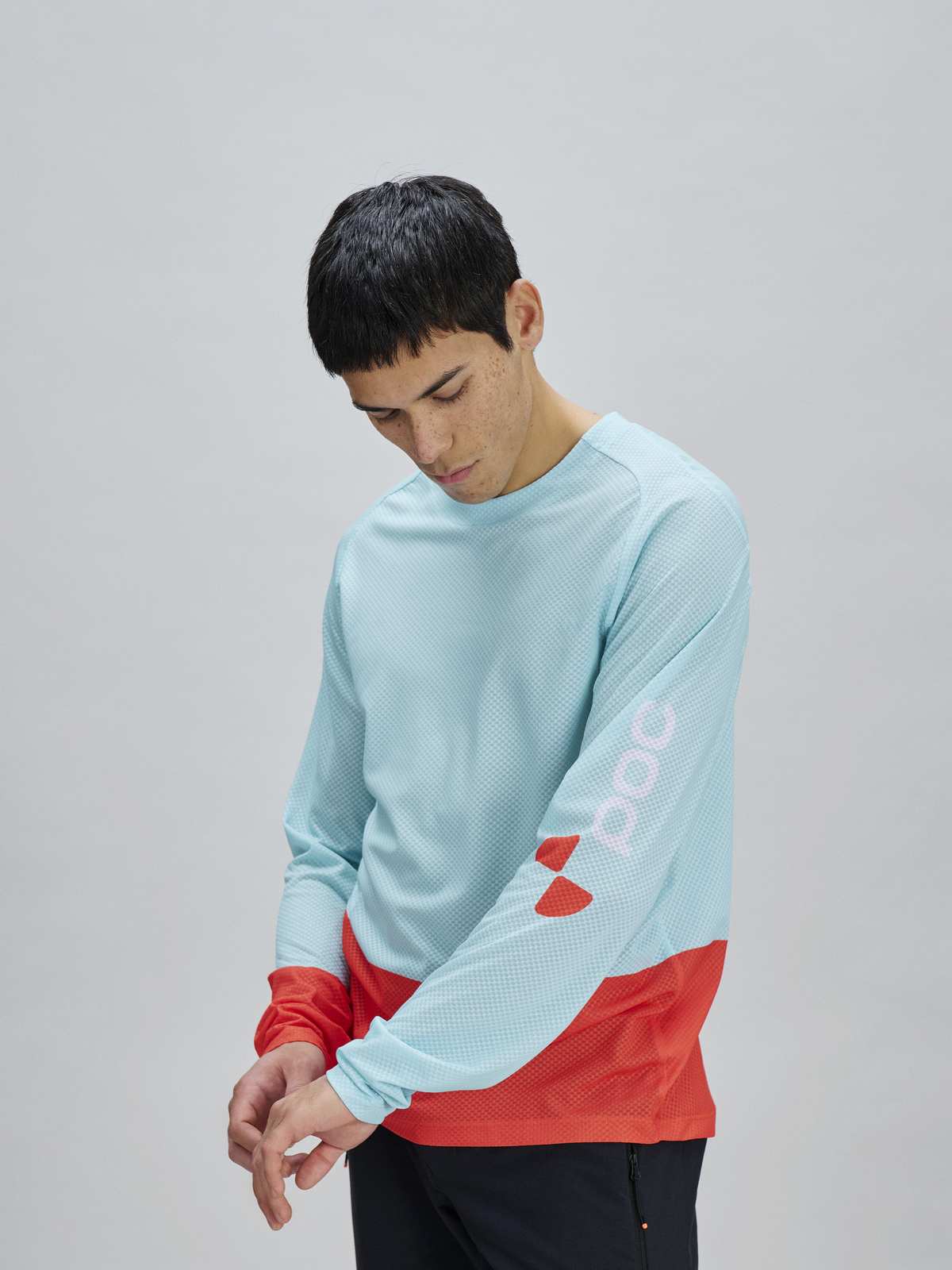 Koszulka rowerowa POC M's Motion Air L/S Jersey - Lazurite Blue/Carnelian Orange - Image 3