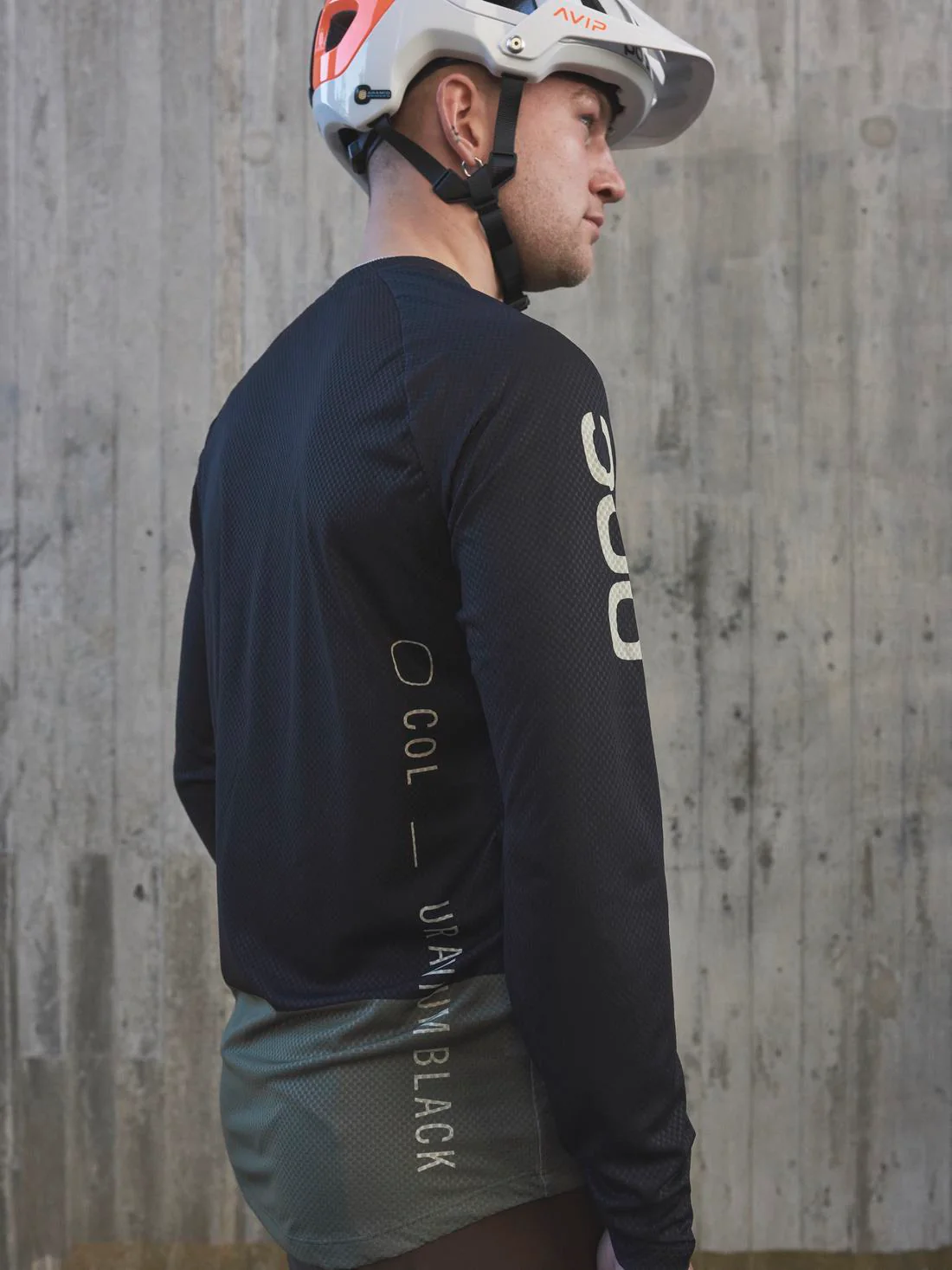 Koszulka rowerowa POC MTB PURE LS - Ur. Black/Epid. Green - Image 3