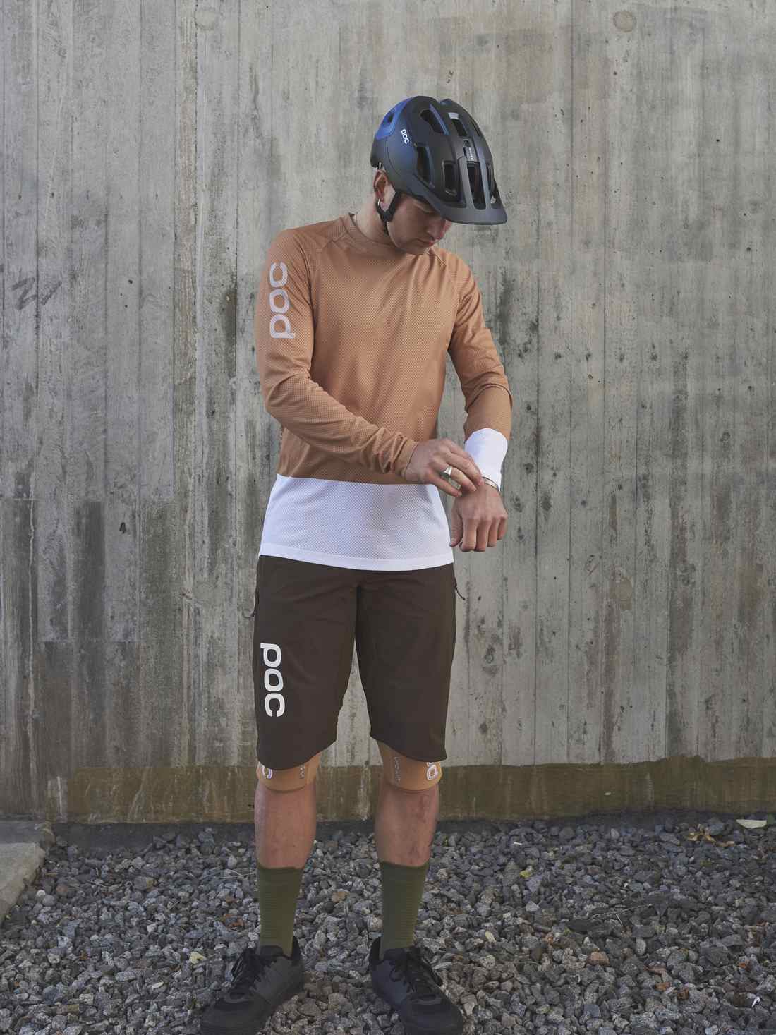 Koszulka rowerowa POC MTB PURE LS - Arag. Brown/Hydr. White - Image 2