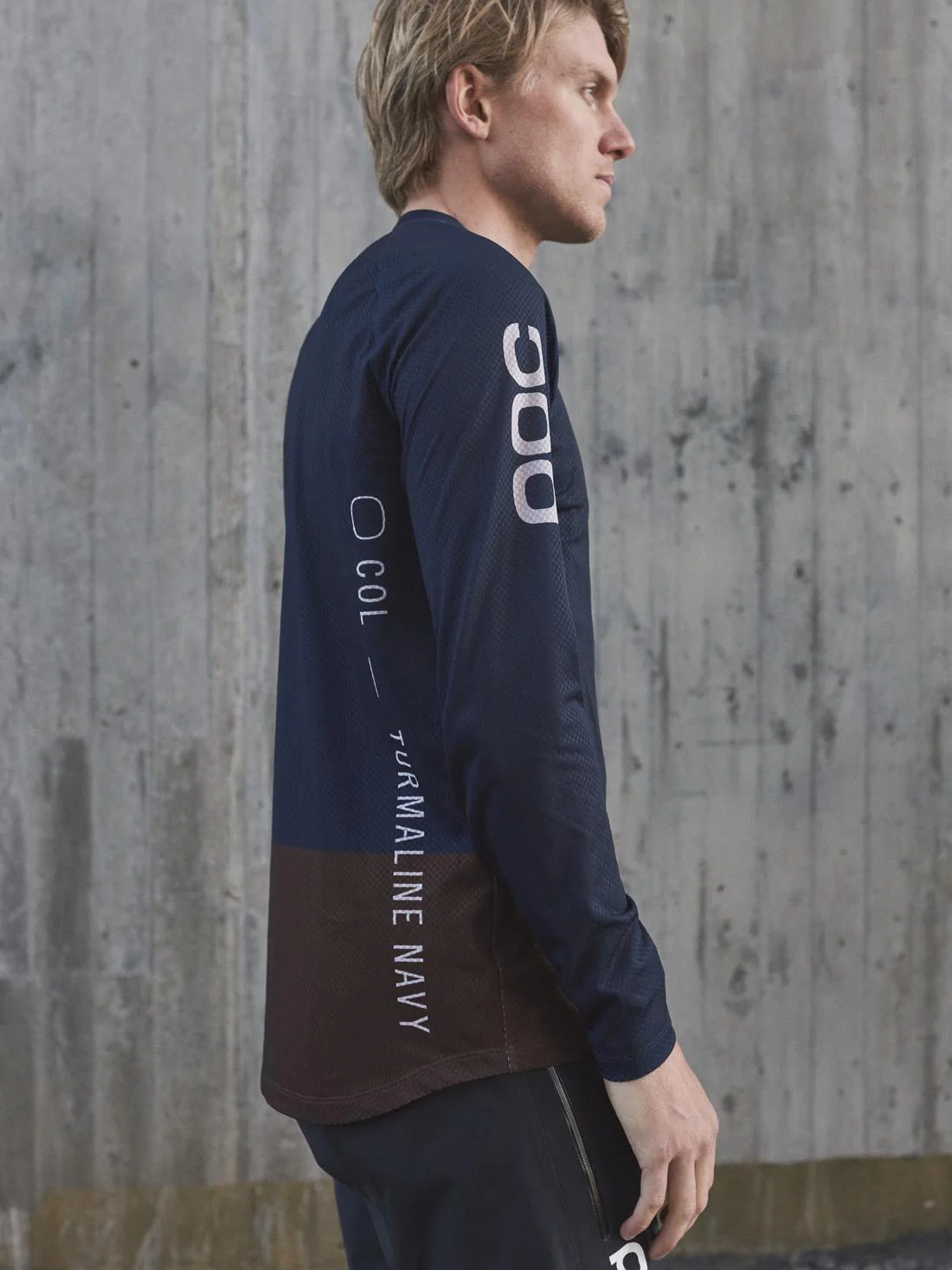 Koszulka rowerowa POC MTB PURE LS - Turmaline Navy/Axinite Brown - Image 2