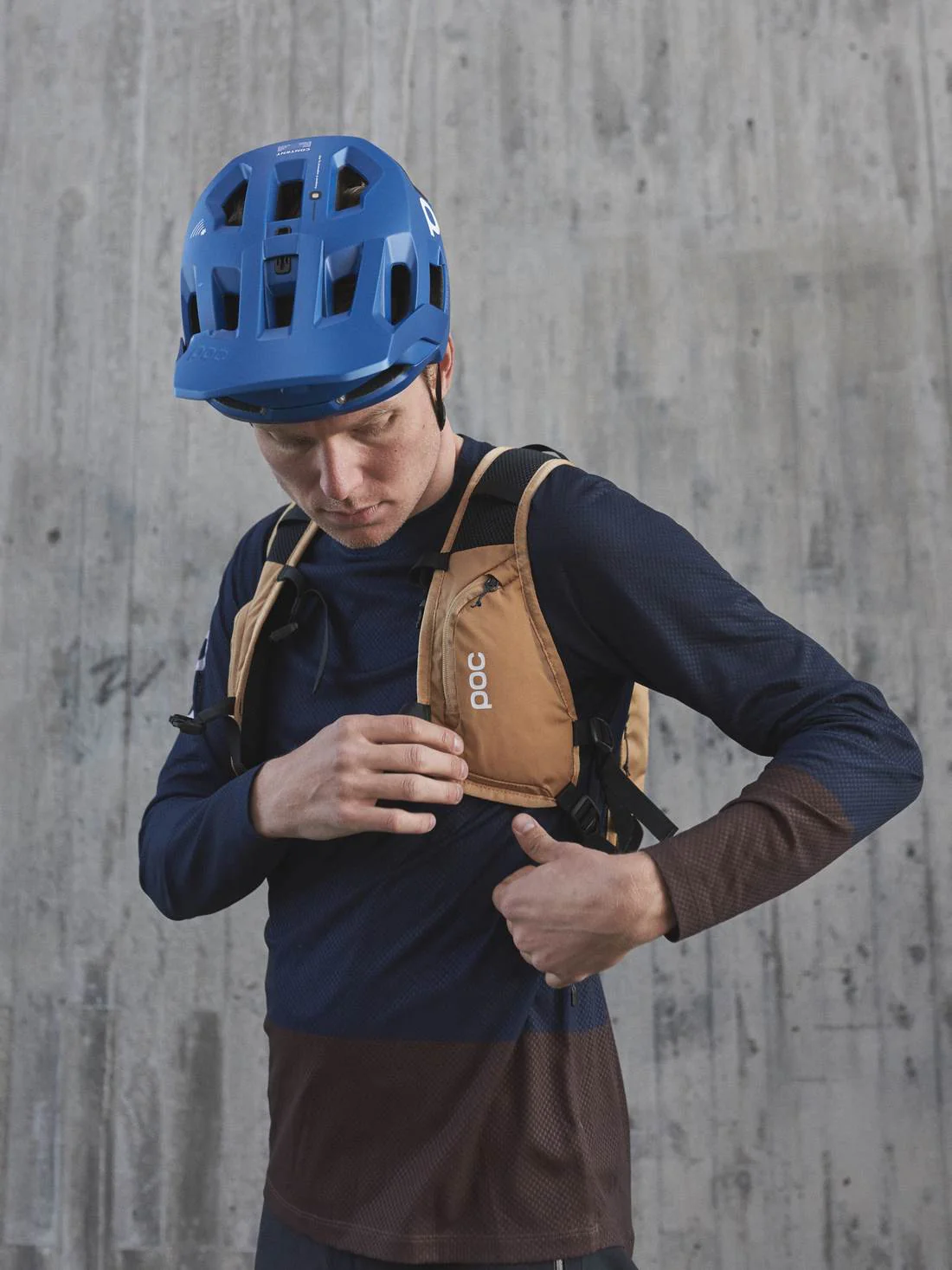 Koszulka rowerowa POC MTB PURE LS - Turmaline Navy/Axinite Brown - Image 3