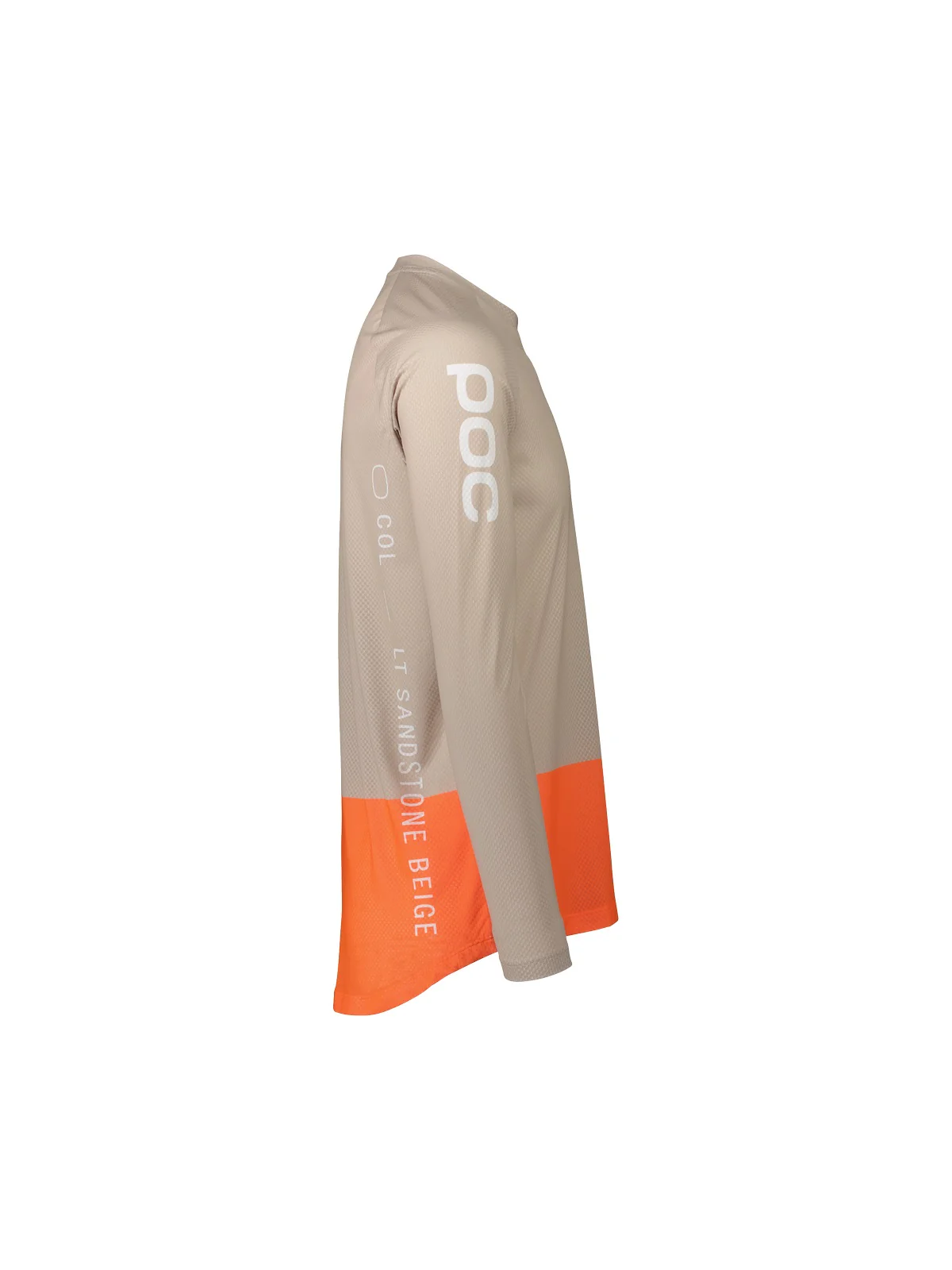 Koszulka rowerowa POC MTB Pure LS Jersey - Light Sandstone Beige/Zink Orange - Image 2