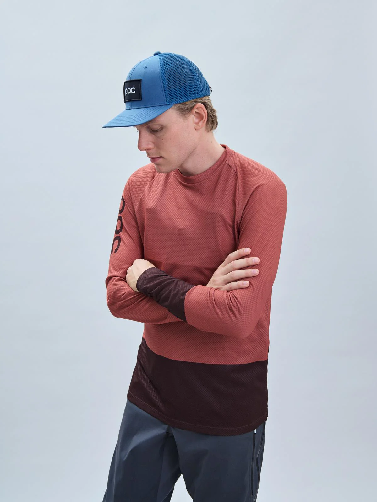 Koszulka rowerowa POC MTB Pure LS Jersey - Himalayan Salt/Axinite Brown - Image 2