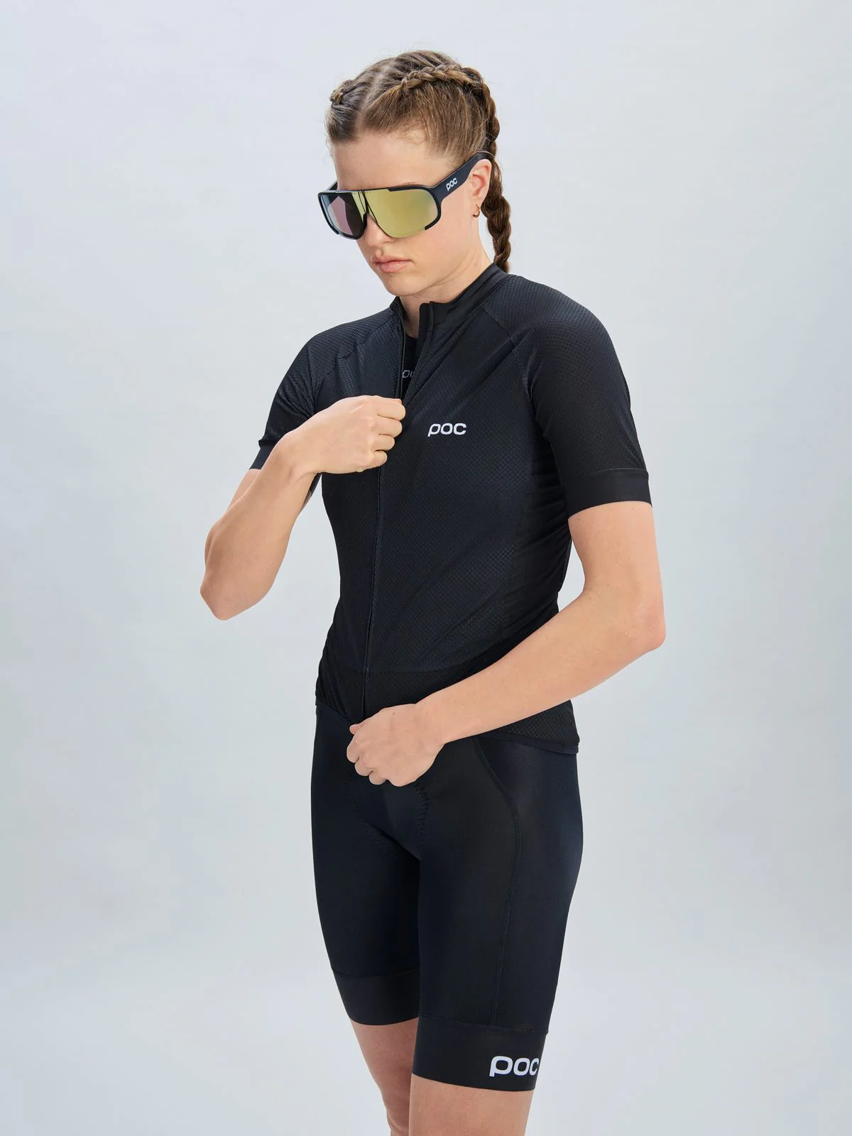 Koszulka rowerowa POC W's Essential Road Logo Jersey - Ur. Black/Hyd. White - Image 3