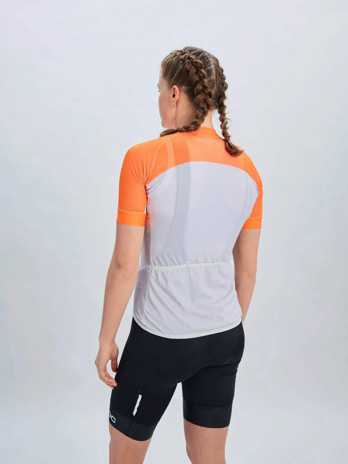 Koszulka rowerowa POC W's Essential Road Logo Jersey - Zink Orange/Gra. Grey - Image 4