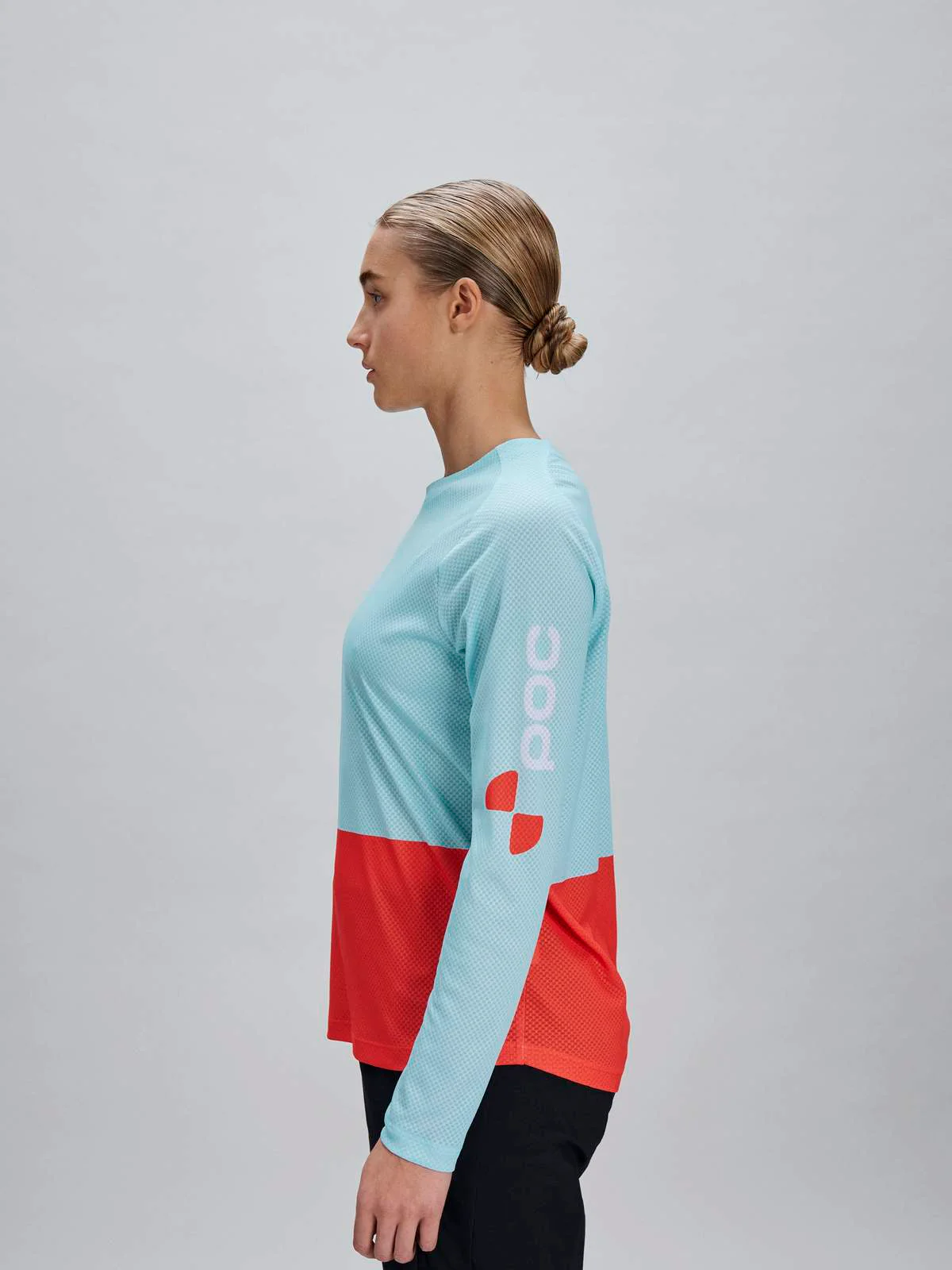 Koszulka rowerowa POC W's Motion Air L/S Jersey - Lazurite Blue/Carnelian Orange - Image 3