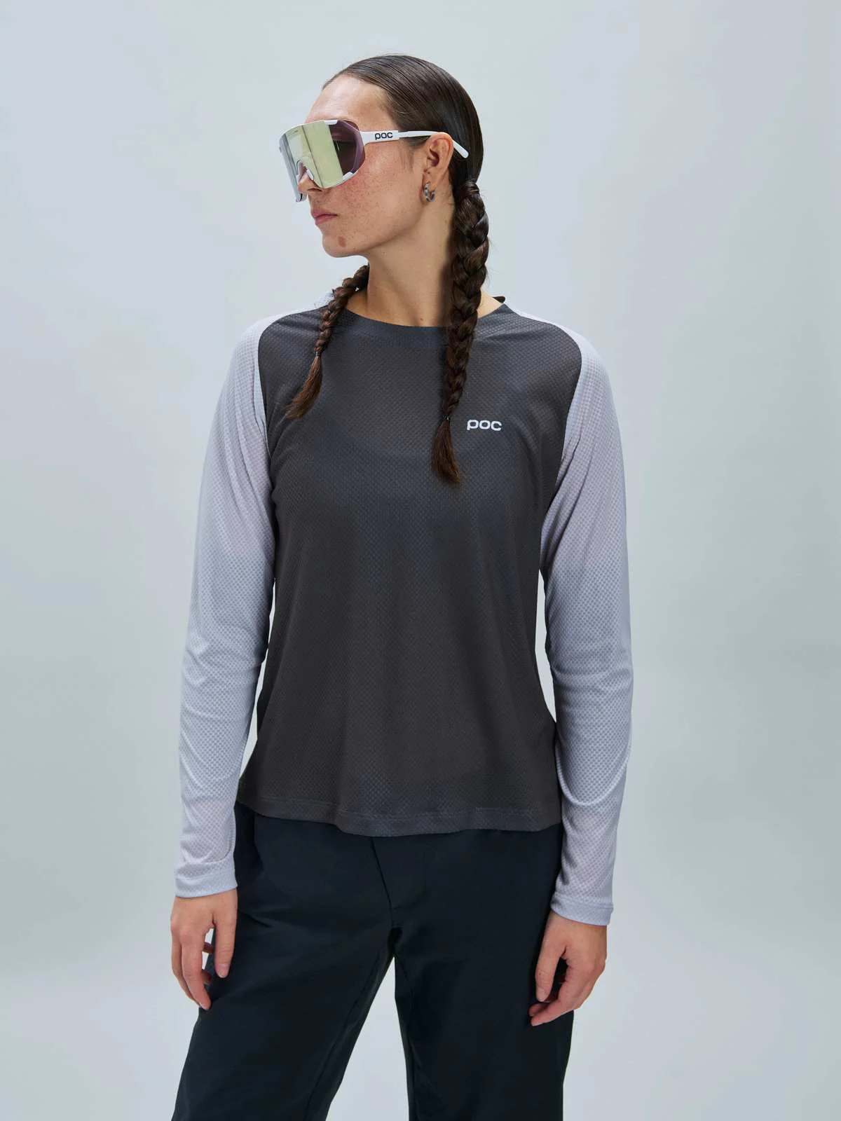 Koszulka rowerowa POC W's Motion Air L/S Jersey - Granite Grey - Image 2