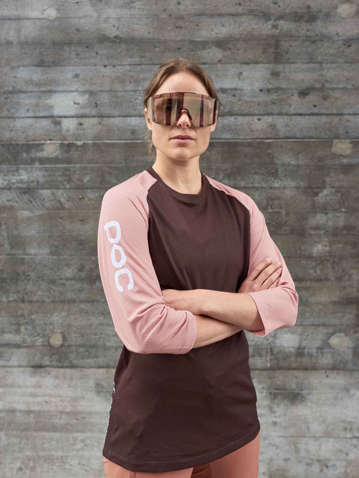 Koszulka rowerowa POC W's MTB Pure 3/4 Jersey - Axinite Brown/Rock Salt - Image 2