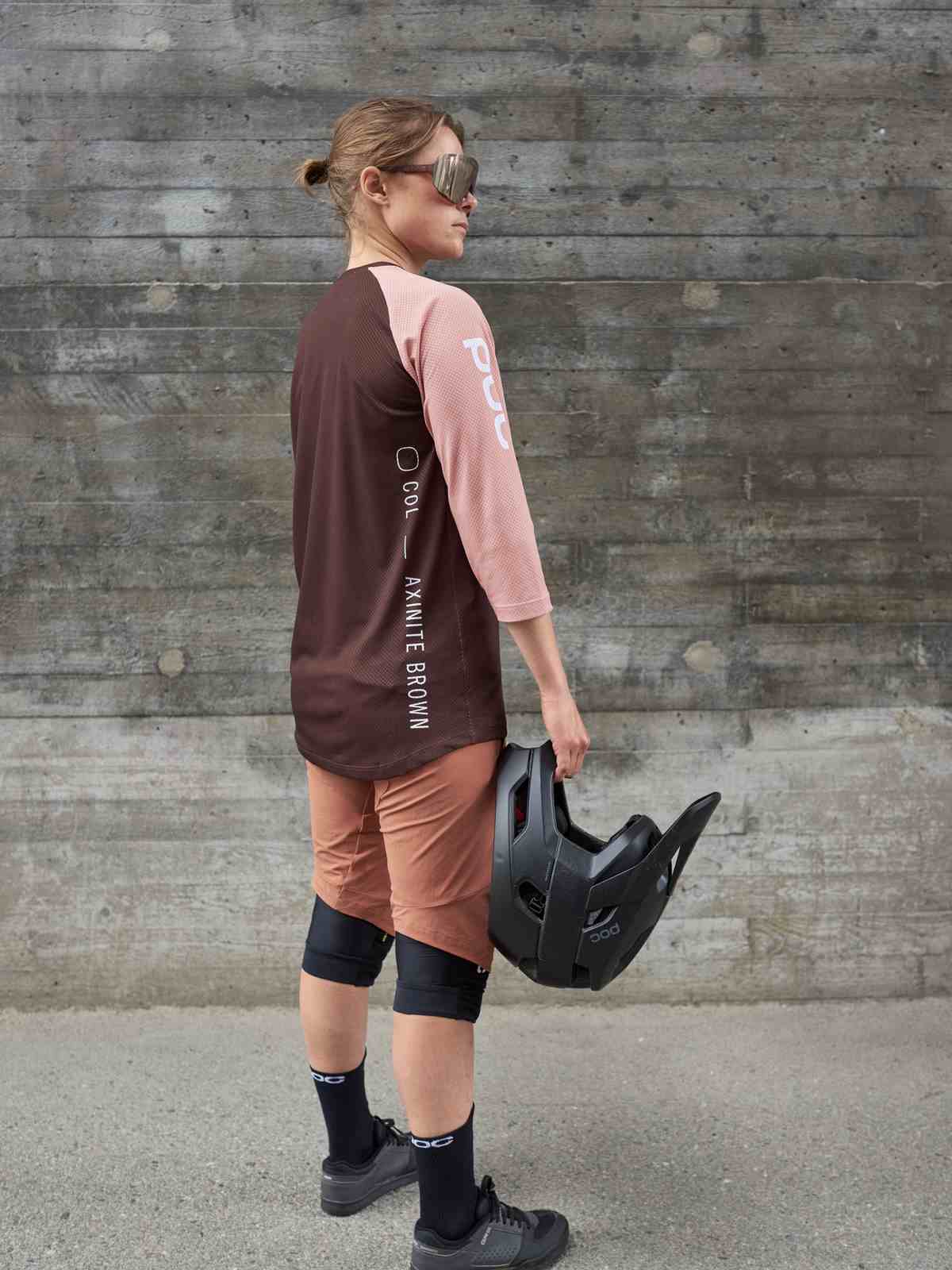Koszulka rowerowa POC W's MTB Pure 3/4 Jersey - Axinite Brown/Rock Salt - Image 3
