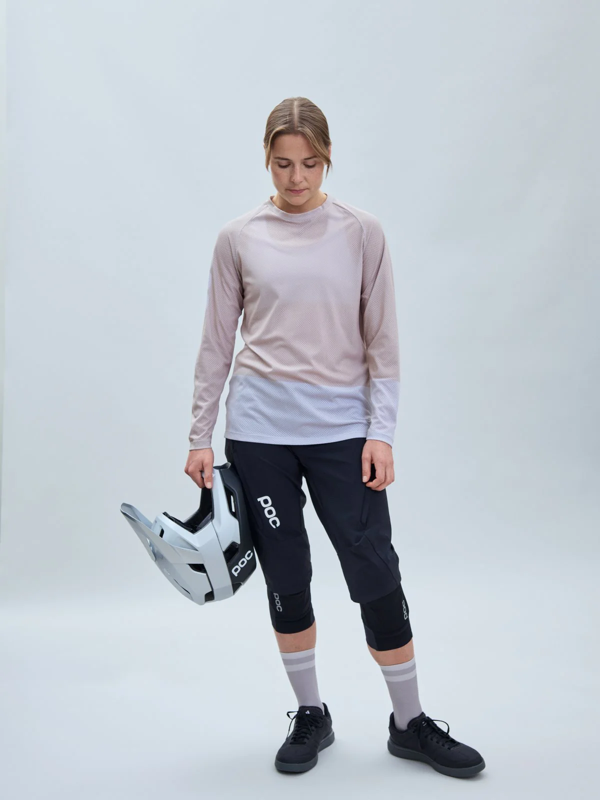 Koszulka rowerowa POC W's MTB Pure LS Jersey - Lt Sandstone Beige/Granite Grey - Image 2