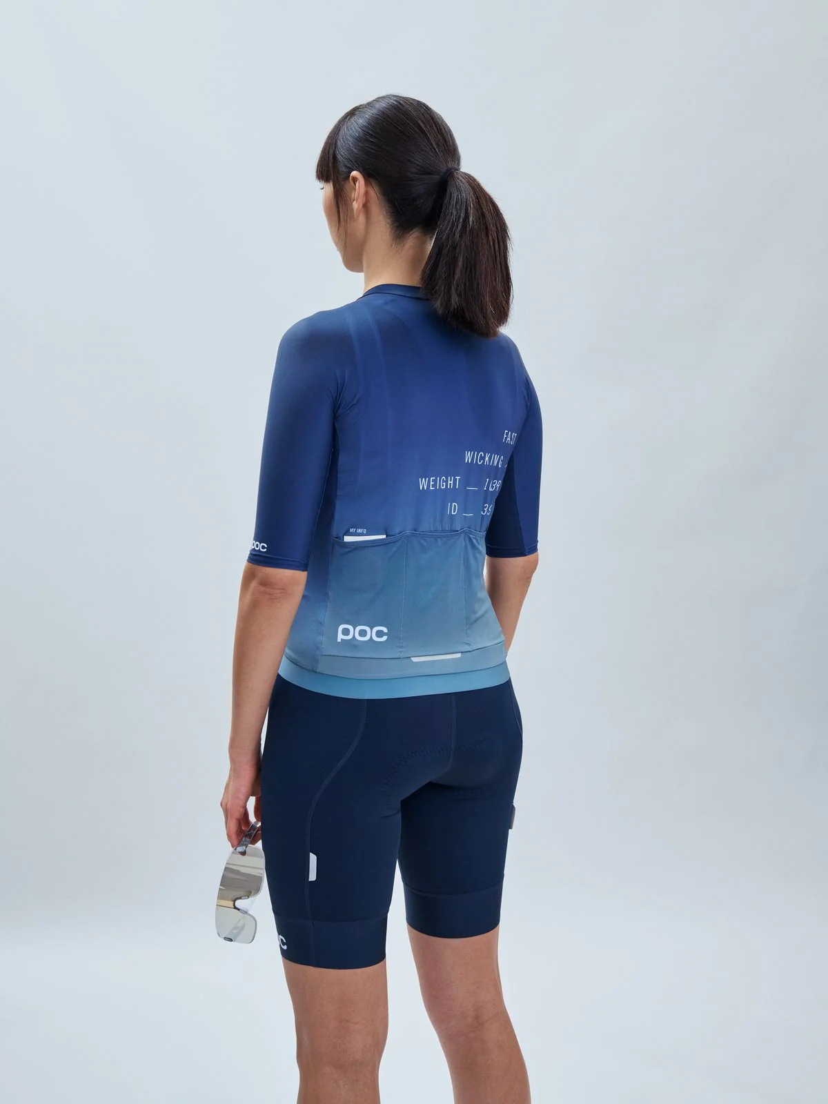 Koszulka rowerowa POC W's Pristine Print Jersey - Gradient Turmaline Navy - Image 3