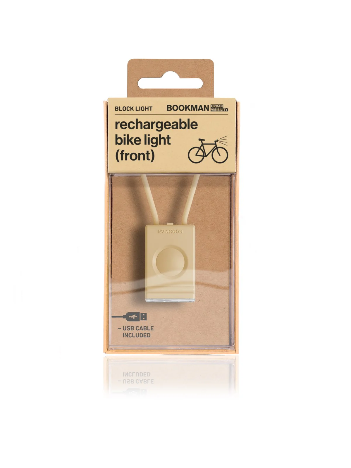 Lampka rowerowa BOOKMAN Block Light Front 50lm beżowy - Image 4