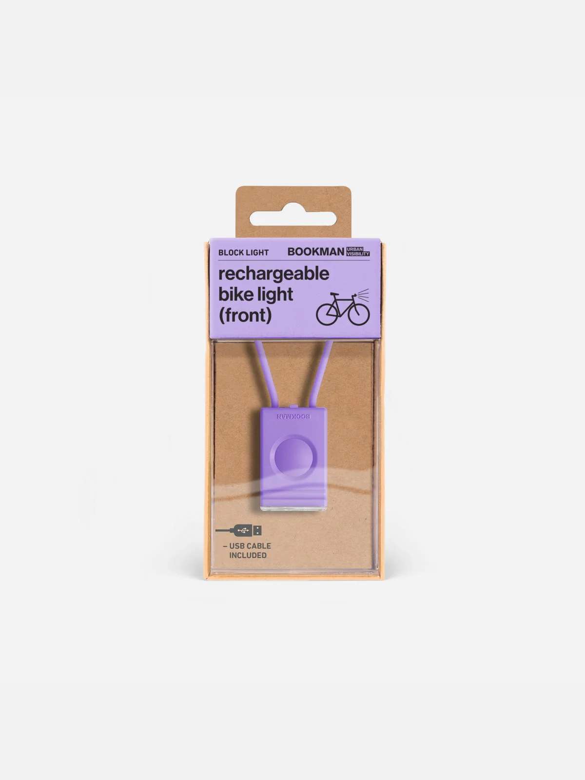 Lampka rowerowa BOOKMAN Block Light Front 50lm lawendowy - Image 4