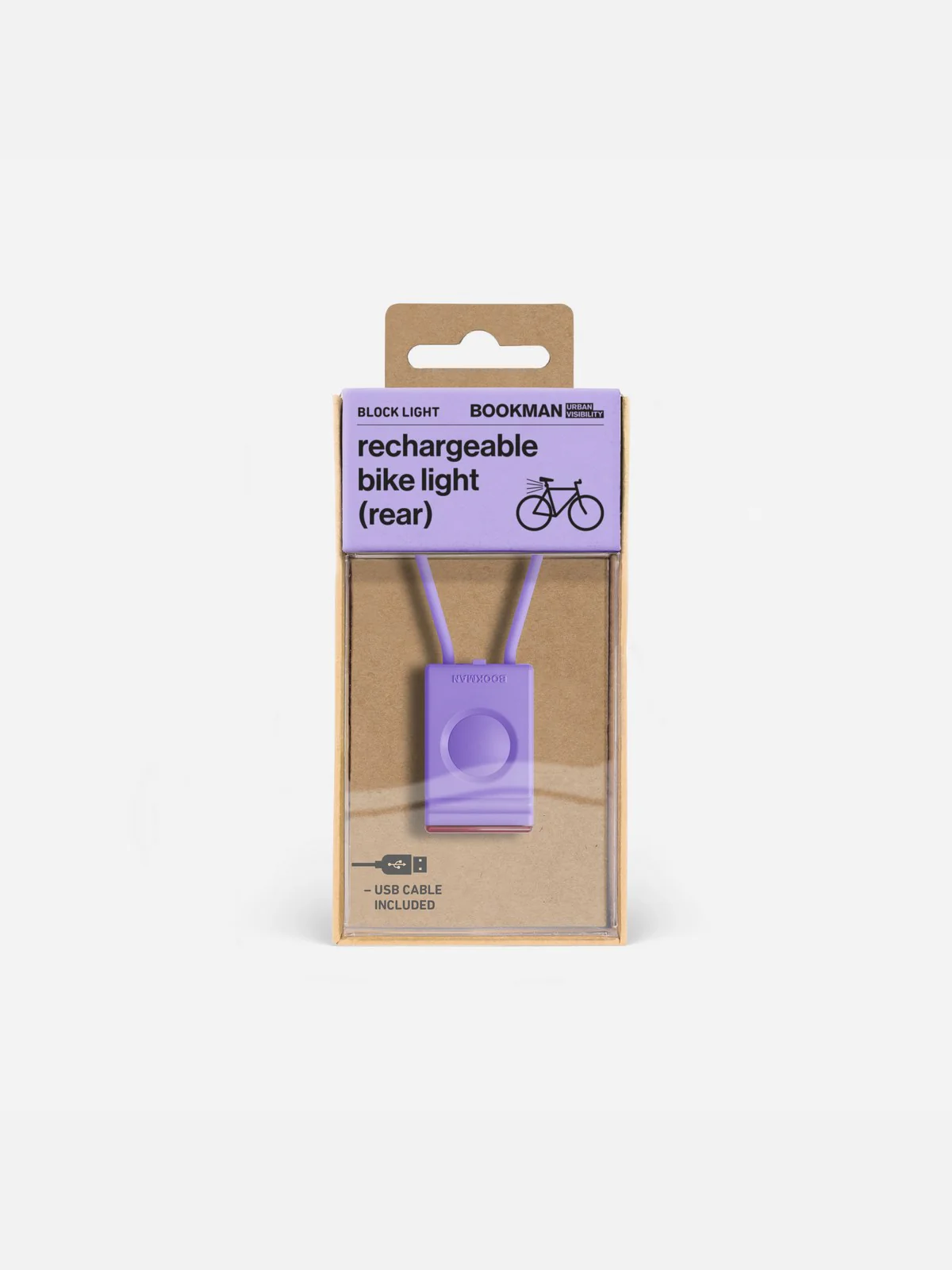 Lampka rowerowa BOOKMAN Block Light Rear 18lm lawendowy - Image 4