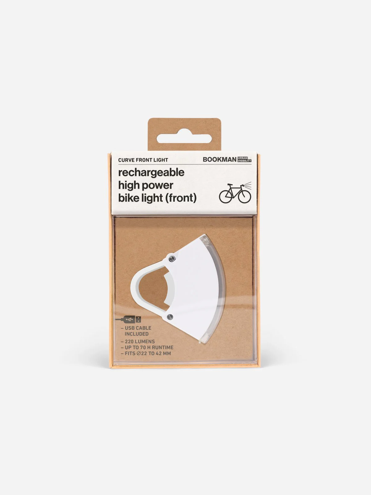 Lampka rowerowa BOOKMAN Curve Front Light 220lm biały - Image 3