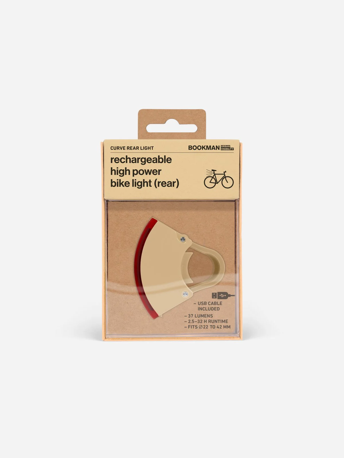 Lampka rowerowa BOOKMAN Curve Rear Light 37lm beżowy - Image 3