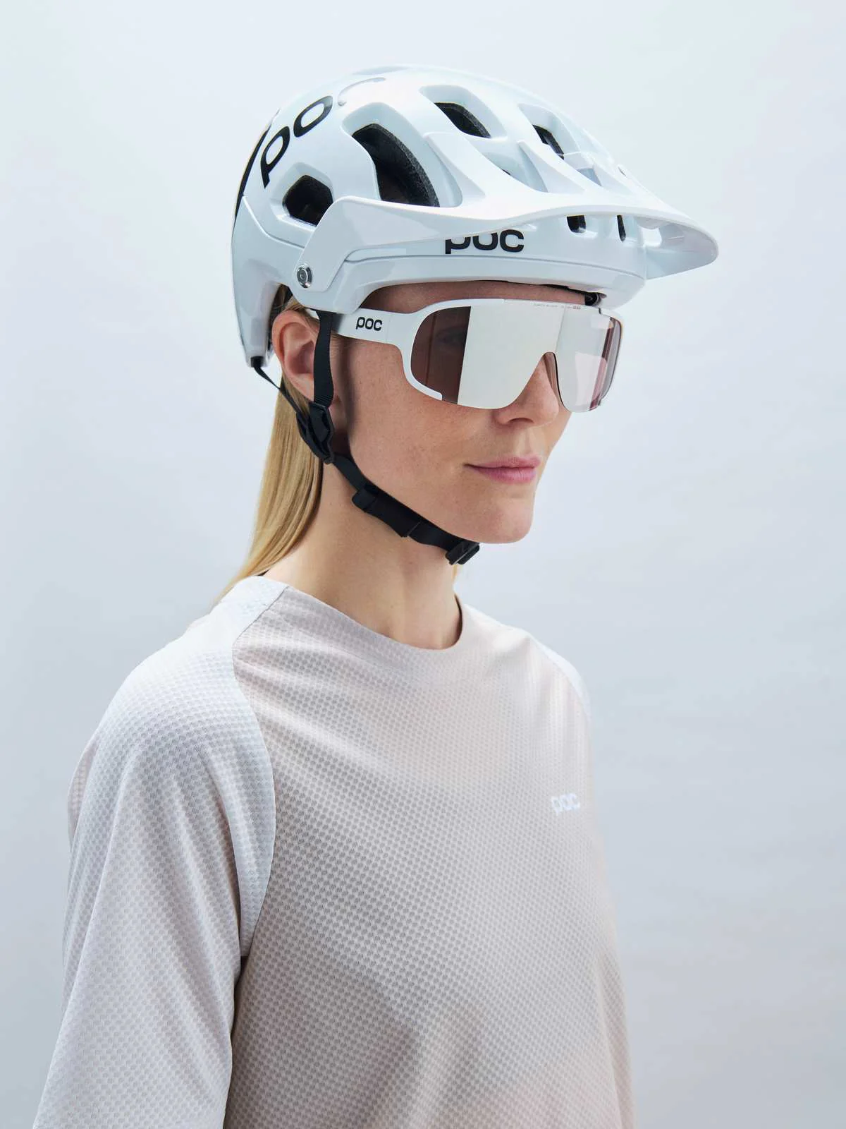 Okulary rowerowe POC Aspire - Hyd. White/Clarity Trail /Partly Sunny Silver - Image 2
