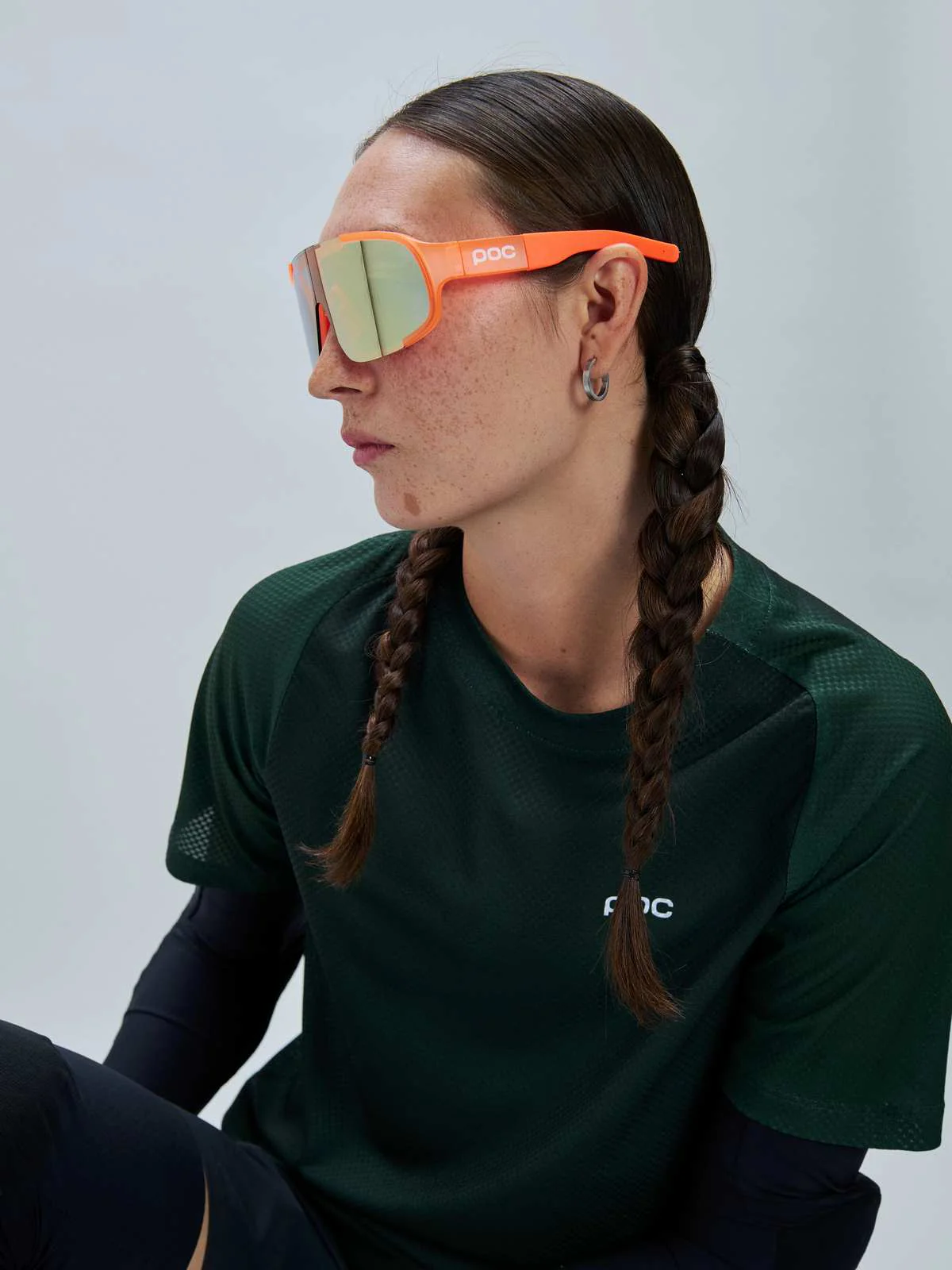 Okulary rowerowe POC Aspire - Fluo. Orange Translucent/Clarity Road/Partly Sunny Gold - Image 2