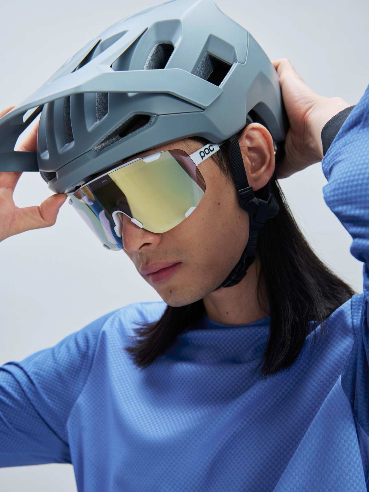 Okulary rowerowe POC Devour - Hyd. White/Clarity Road/Sunny Silver - Image 2