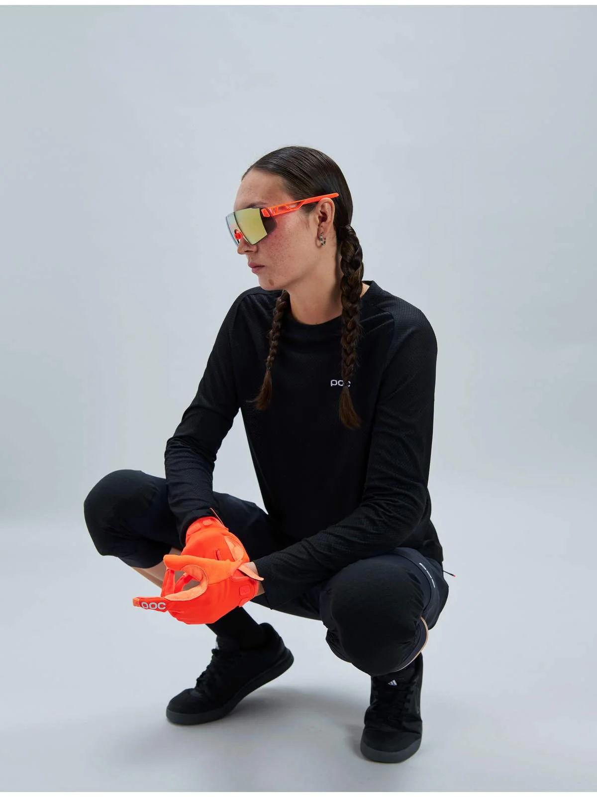 Okulary rowerowe POC Elicit Toric - Fluo. Orange Translucent/Clarity Road/Partly Sunny Gold - Image 2