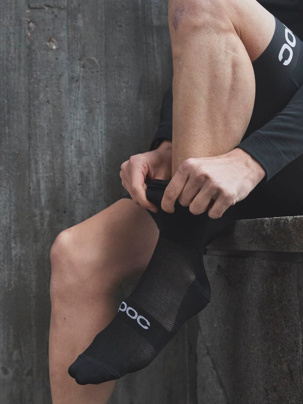 Skarpety rowerowe POC ZEPHYR Merino Sock Mid - Ur. Black - Image 3