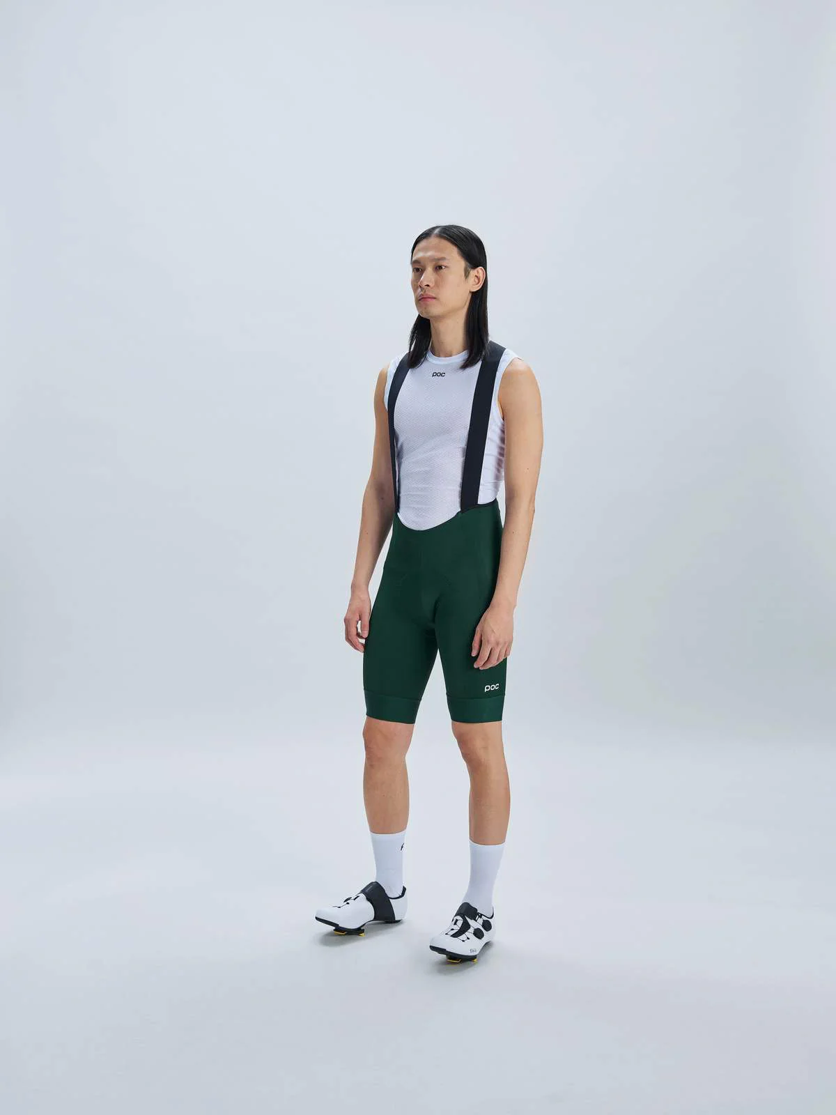 Spodenki rowerowe POC M's Cadence Bib Shorts - Parg. Green - Image 2