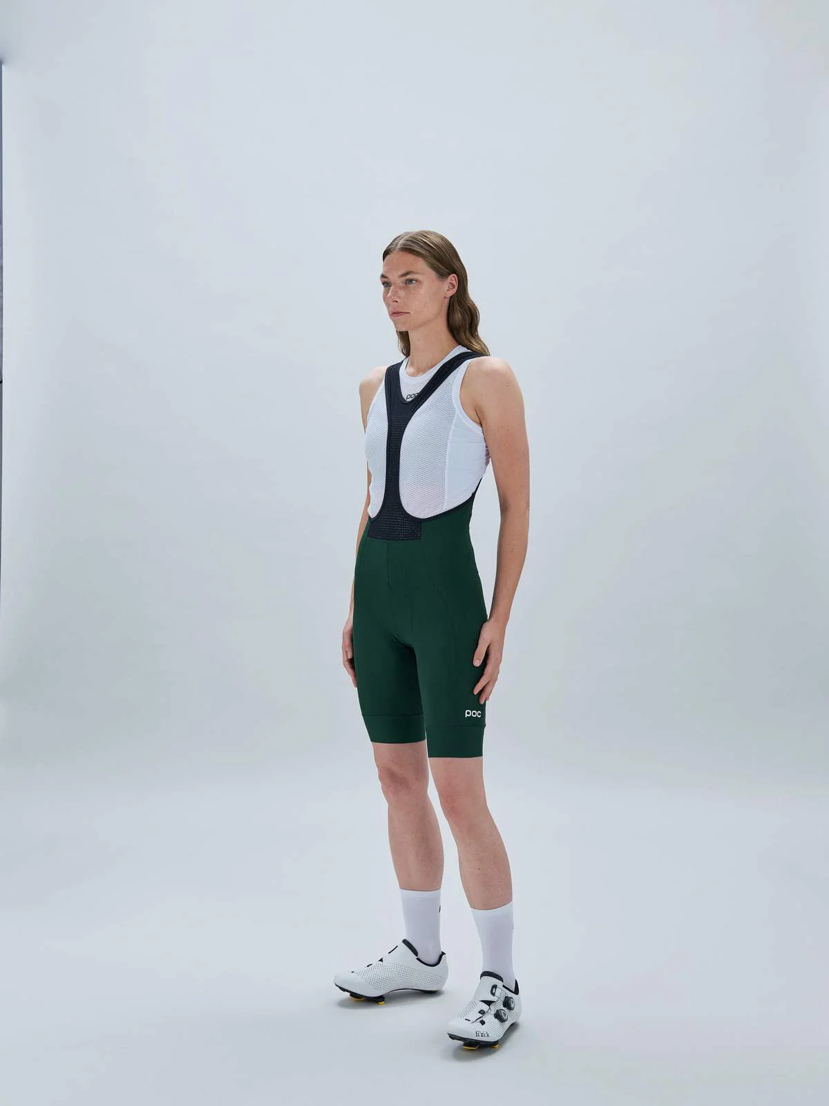Spodenki rowerowe POC W's Cadence Bib Shorts - Parg. Green - Image 2